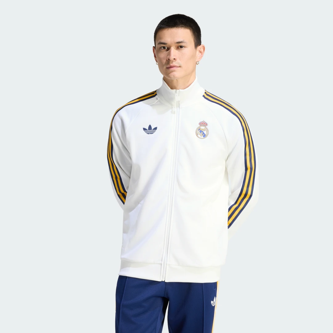 Detalle de Sudadera Real Madrid Originals de Adidas – color Blanco