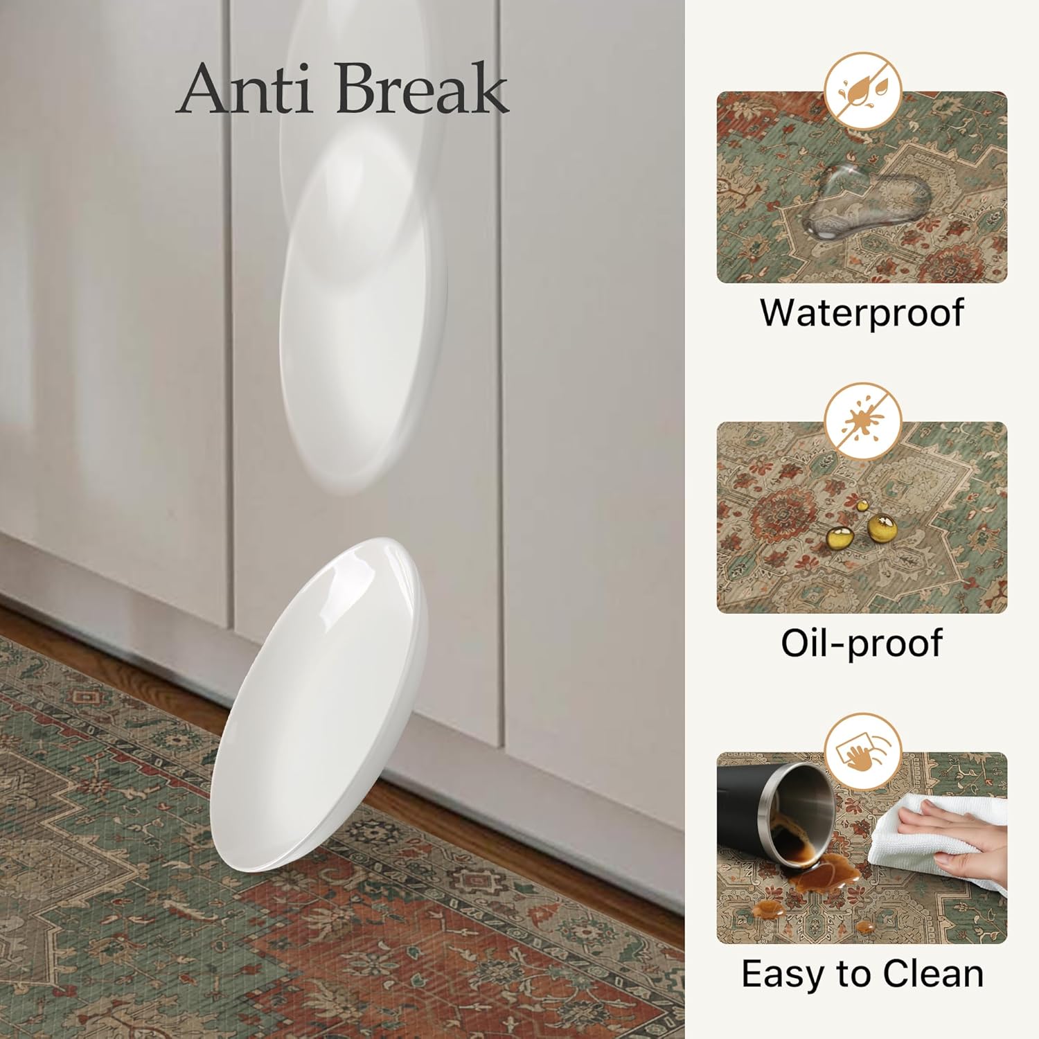 Thumbnail 4 de GENIMO Kitchen Mats for Floor (2-Piece) Washable Anti-Fatigue, Waterproof Non-Slip Comfort Standing Mats