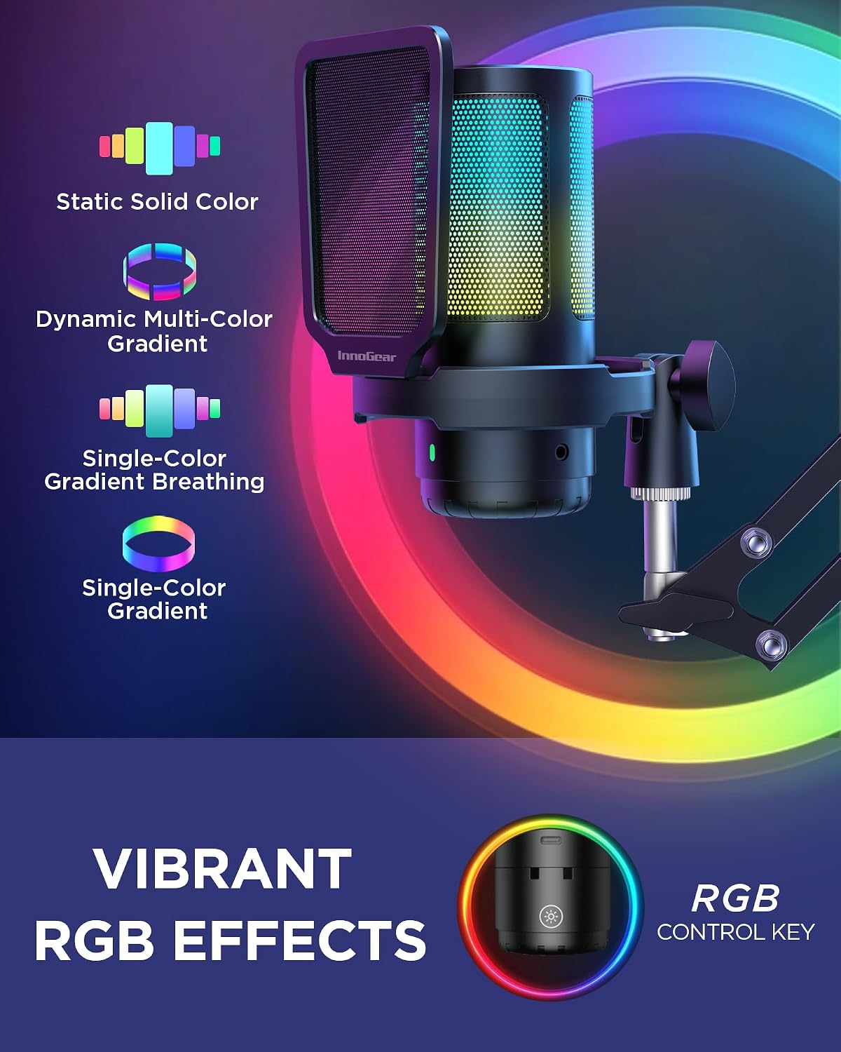 Thumbnail 4 de InnoGear Gaming USB Microphone for Streaming