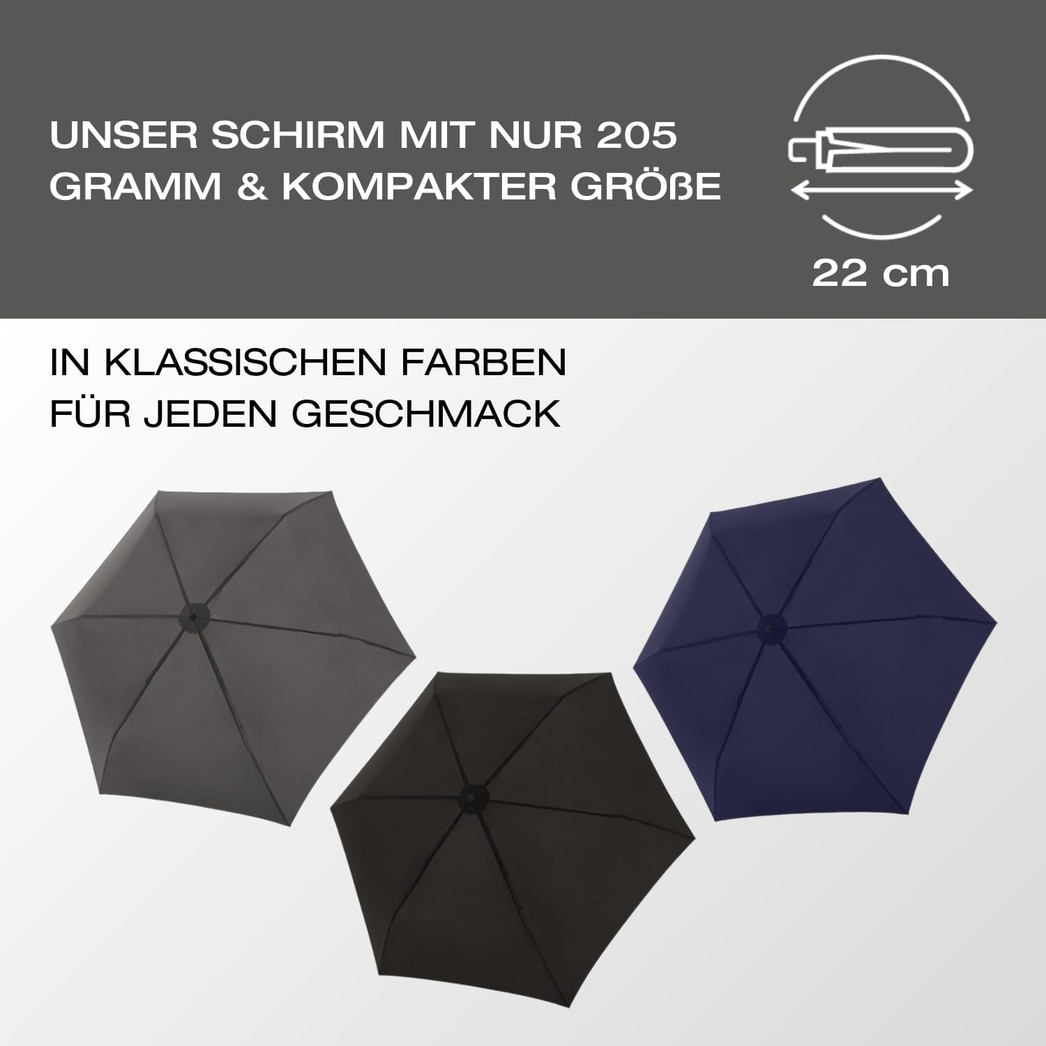 Thumbnail 2 de Knirps C.050 Regenschirm Navy – kompakter Taschenschirm mit Schirmtasche