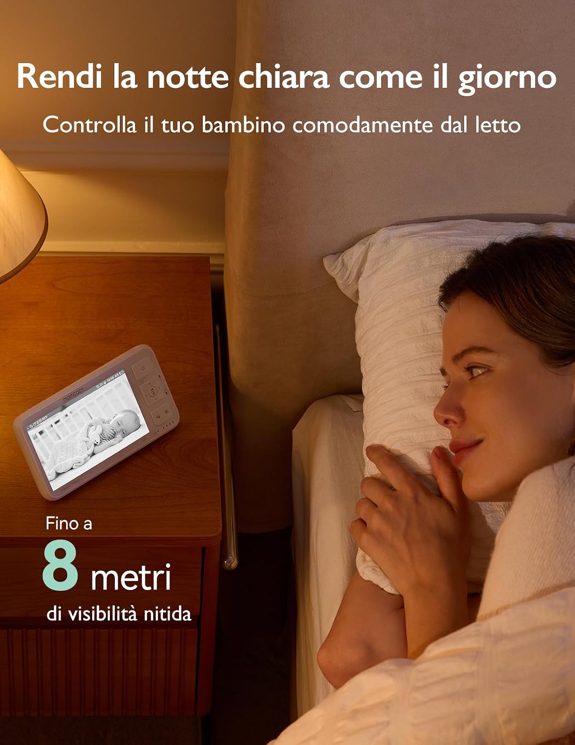 Thumbnail 5 de momcozy Baby Monitor 5.5" Full HD 1080P con 2 telecamere, schermo diviso e batteria 5000mAh (senza WiFi)