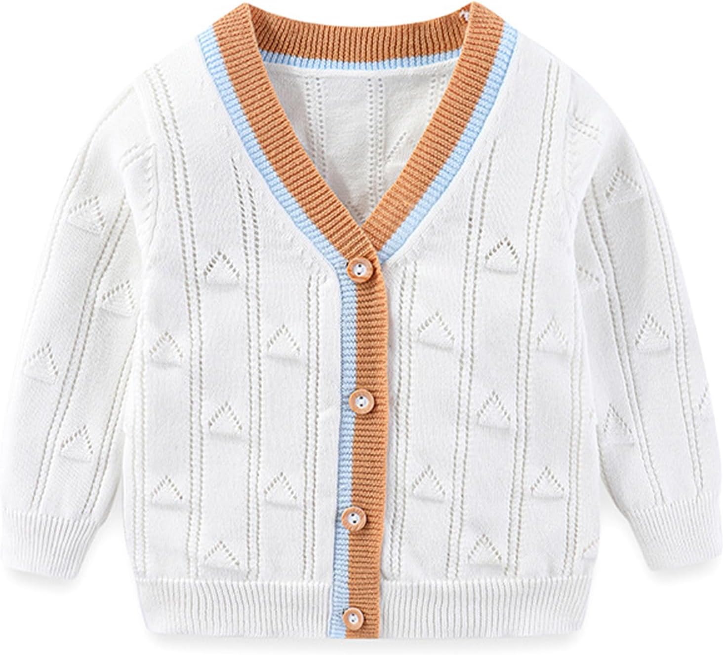 Thumbnail 6 de Fnaobai Toddler Boys Cardigan Sweater: Soft Cotton Knit with V-Neck and Windproof Cuffs