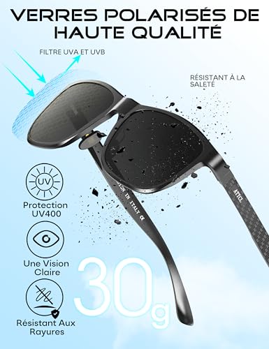 Detalle de ATTCL Lunettes de Soleil Homme Polarisées UV400 Léger AL-MG – Conduite, Voyage