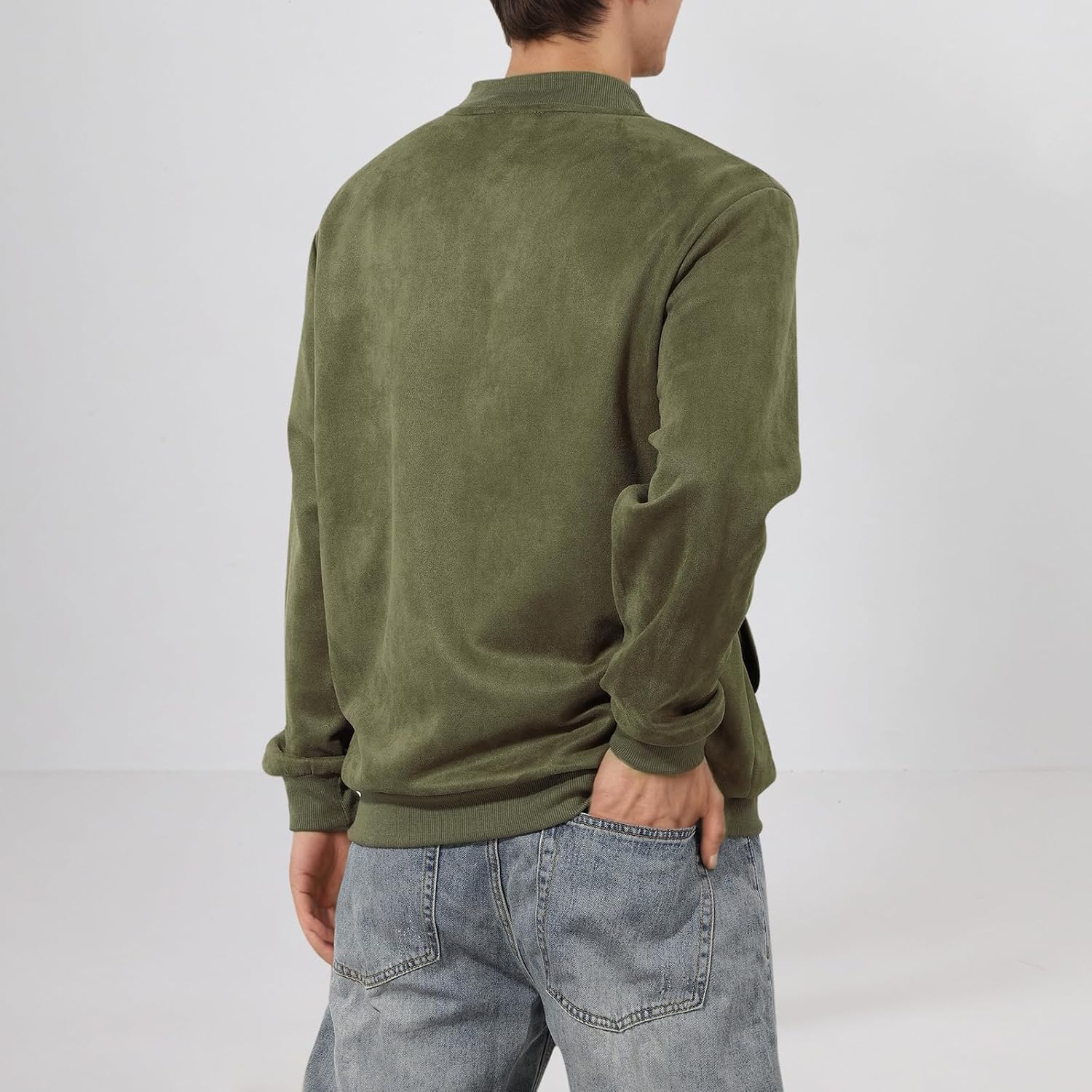 Detalle de Jywmsc Men's Bomber Jacket: Lightweight Vintage Punk Windbreaker