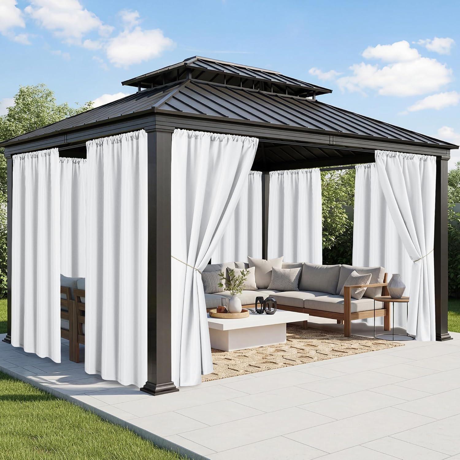 Detalle de RichSets Outdoor Curtains, 54 x 120 Inch
