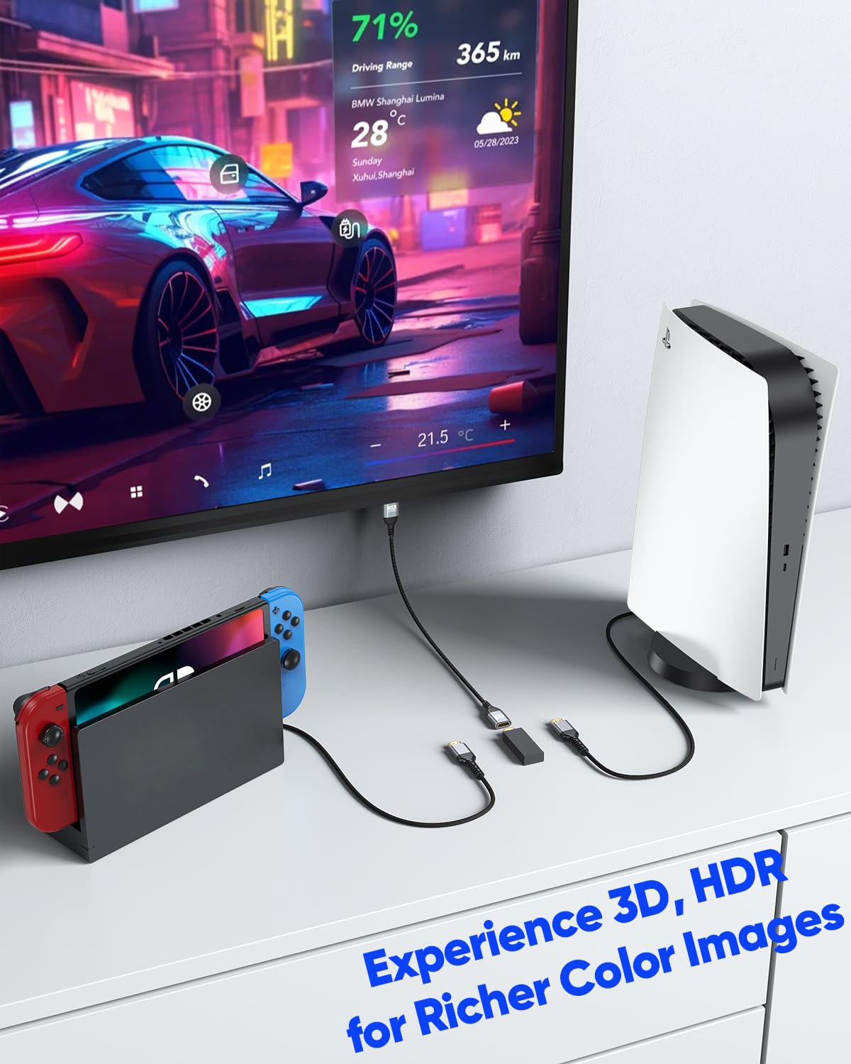 Thumbnail 5 de ZeniKon 4K HDMI Extender Cable 3FT 2-Pack: Flexible, High-Speed HDMI Extension for Gaming and Streaming