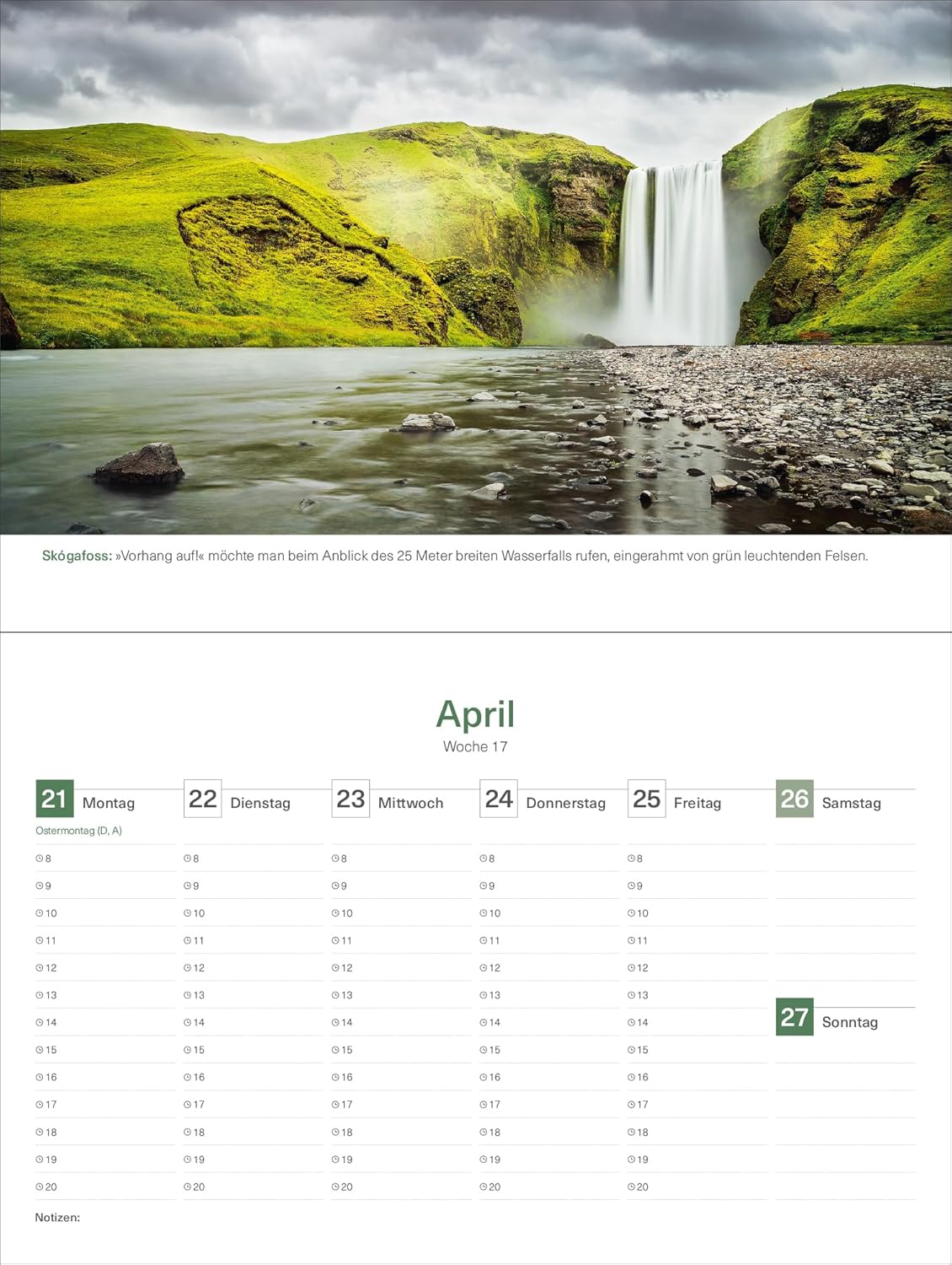 Detalle de Island - KUNTH Tischkalender 2025: Wochenkalender mit faszinierenden Fotomotiven