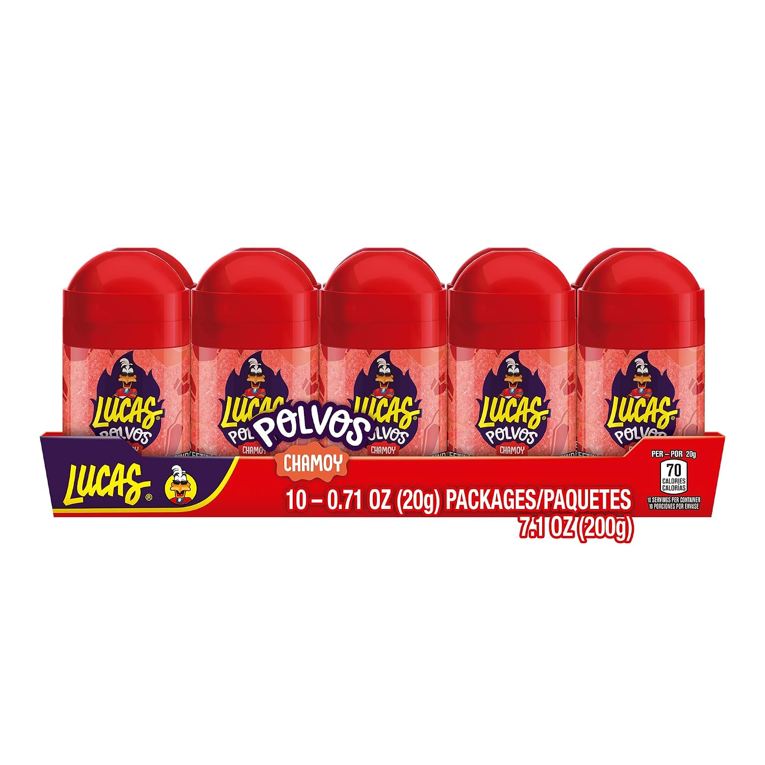 Detalle de Lucas mp-25181-41410 Chamoy Powder Candy, 10-Piece Pack