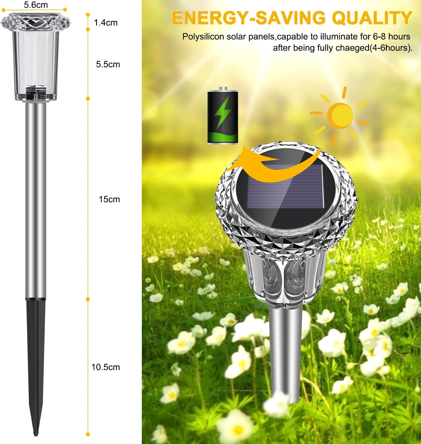 Thumbnail 1 de Auting Solarlampen für den Außenbereich (4er-Set) – warmweißes LED-Licht mit IP65