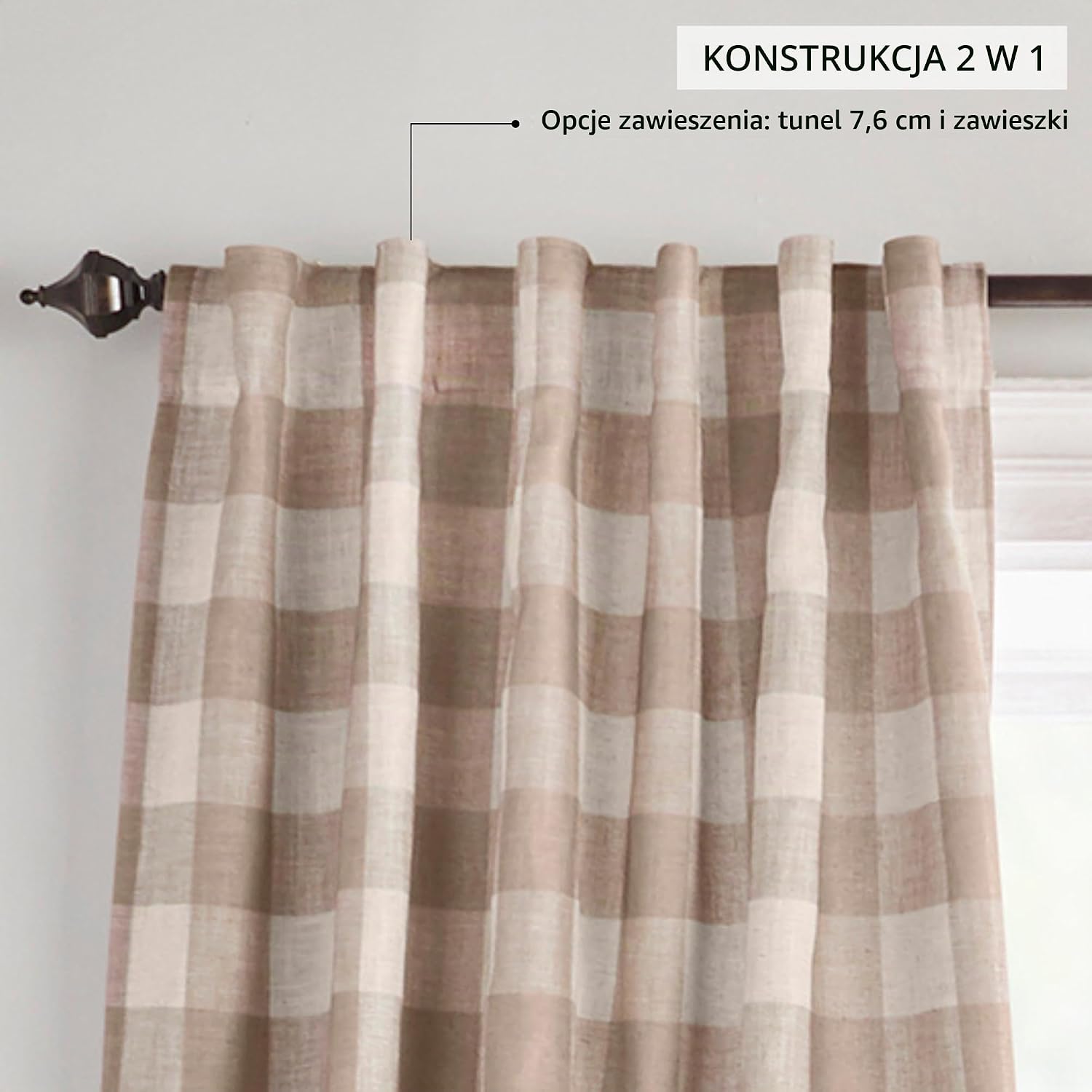 Thumbnail 2 de Elrene Home Fashions Grainger Buffalo-Check – zasłona zaciemniająca 132 × 213 cm