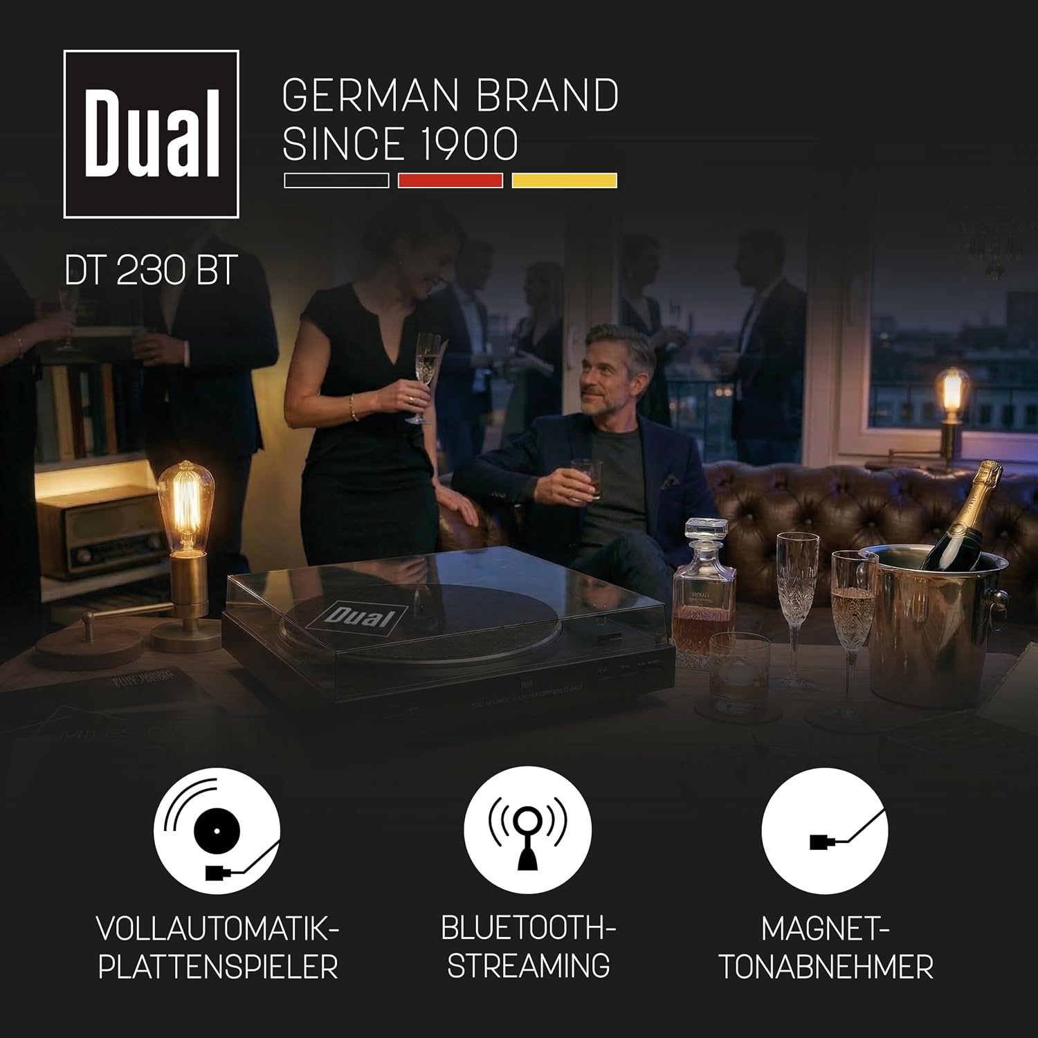 Detalle de Dual DT 230 BT – w pełni automatyczny gramofon z Bluetooth i przedwzmacniaczem