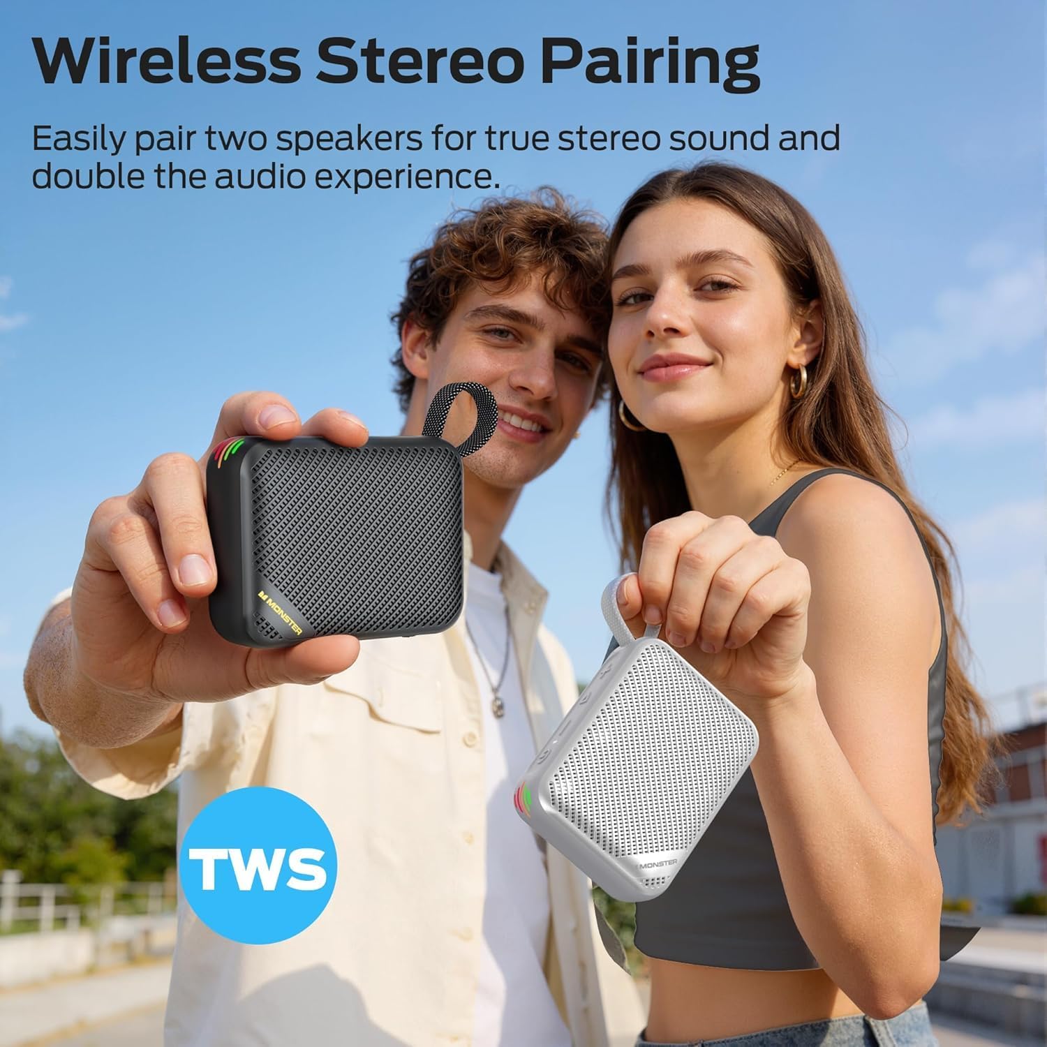 Detalle 2 de Monster S360 Portable Bluetooth Speaker with Bluetooth 6.0 and Stereo Sound