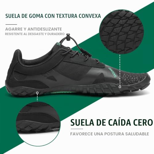 Detalle de SAGUARO Zapatillas Barefoot para Hombre y Mujer – Minimalistas con Suela Zero Drop y cinco dedos