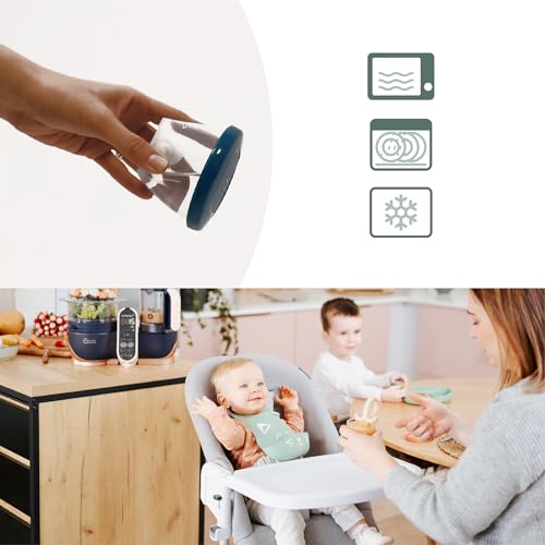 Detalle de Babymoov Babybols Lot de 6 Pots de Conservation 250 ml – Hermétiques, Réinscriptibles