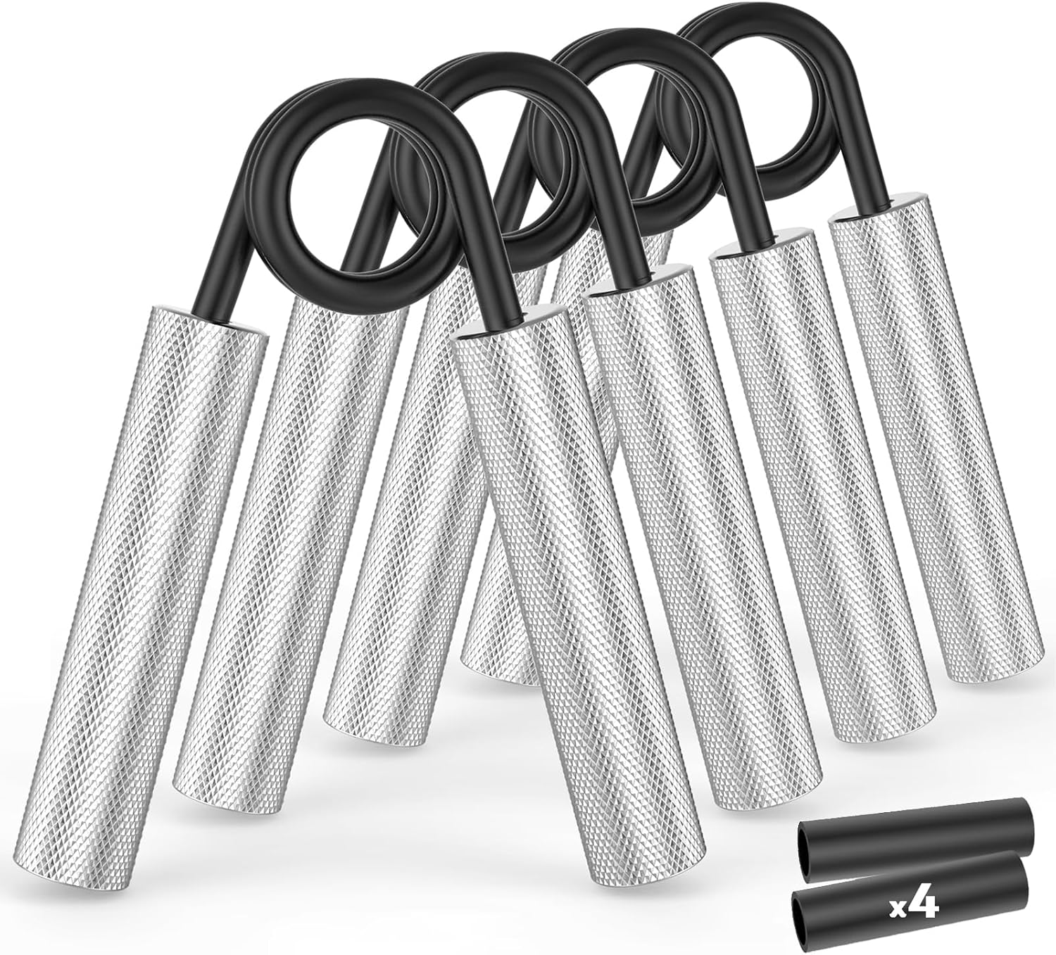 Detalle de ZEAGUS GS Metal Hand Grip Strengthener, 4-Pack, 50–200 lb, Silver