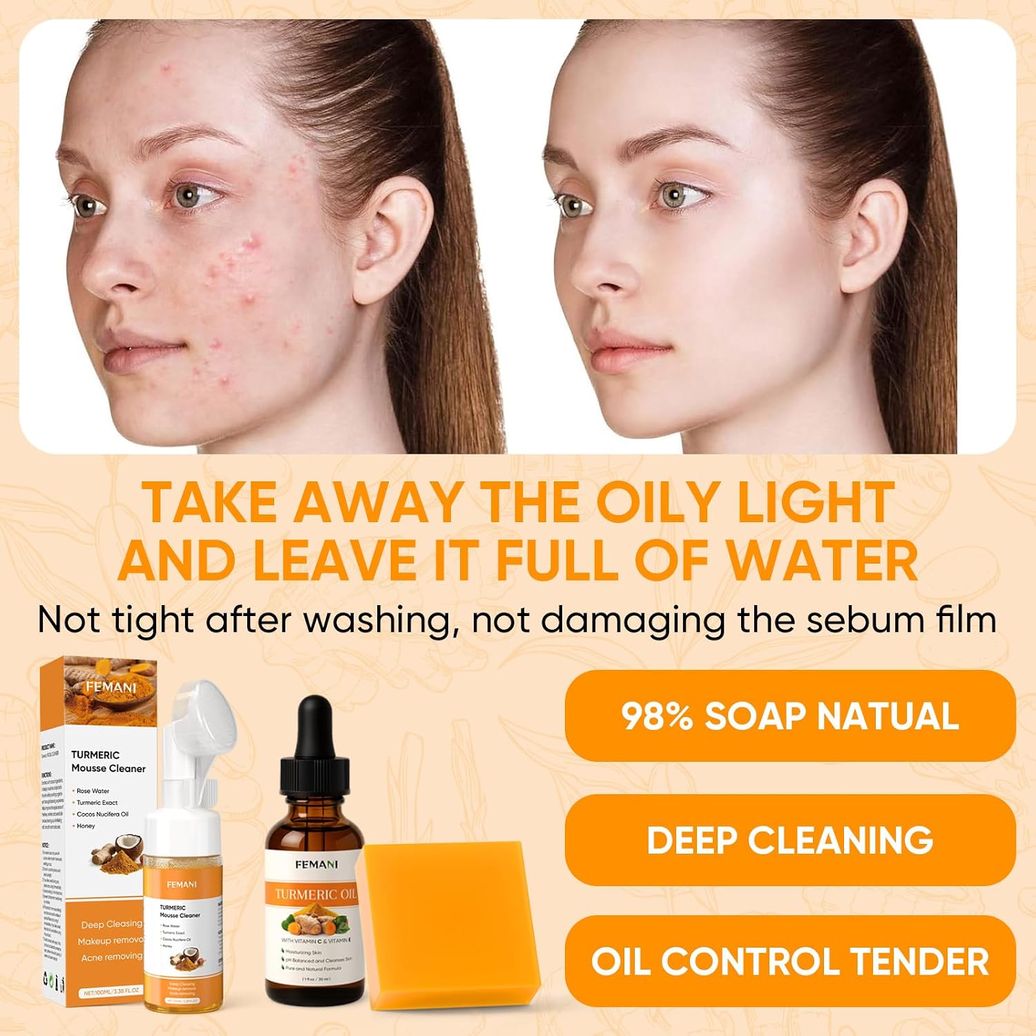 Detalle 1 de Turmeric Face Wash Set with Soap Bar