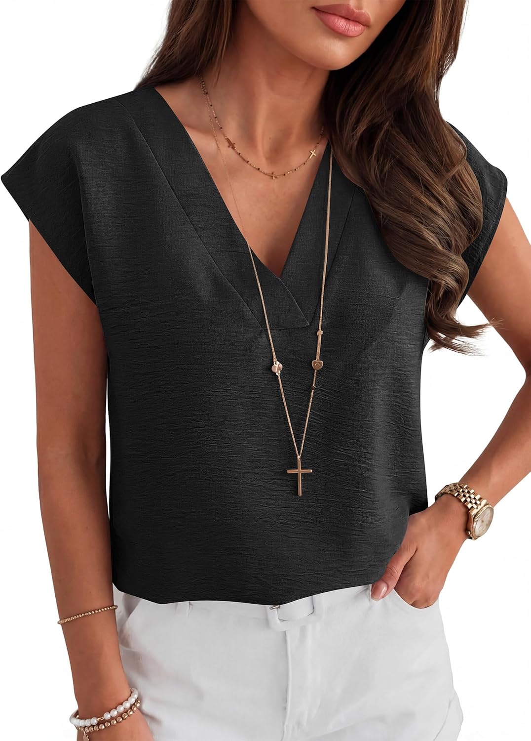 Thumbnail 5 de ANRABESS Cap Sleeve V Neck Top S–XXL