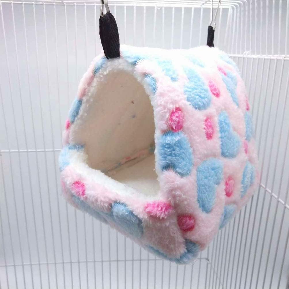 Detalle de ZYYRSS Rat Hammock Soft Ferret Hideout Bed – Warm Pink Resting Cave for Small Pets (24 × 23 × 25 cm)