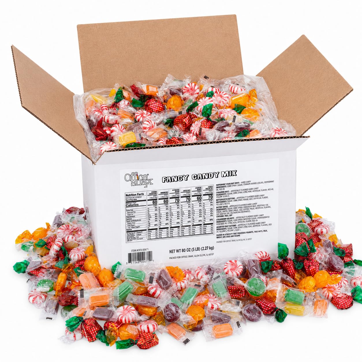 Detalle de Office Snax OFX00671 Fancy Mix Hard Candy, Individually Wrapped, 5 lb