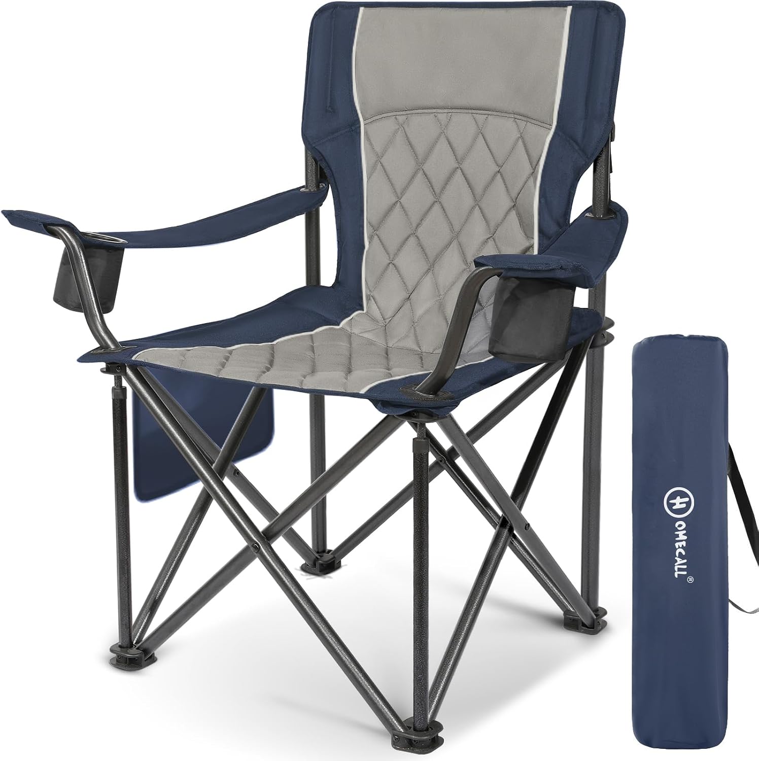 Detalle de Homecall XXL: Klappstuhl bis 360 kg, Hochlehner, blau