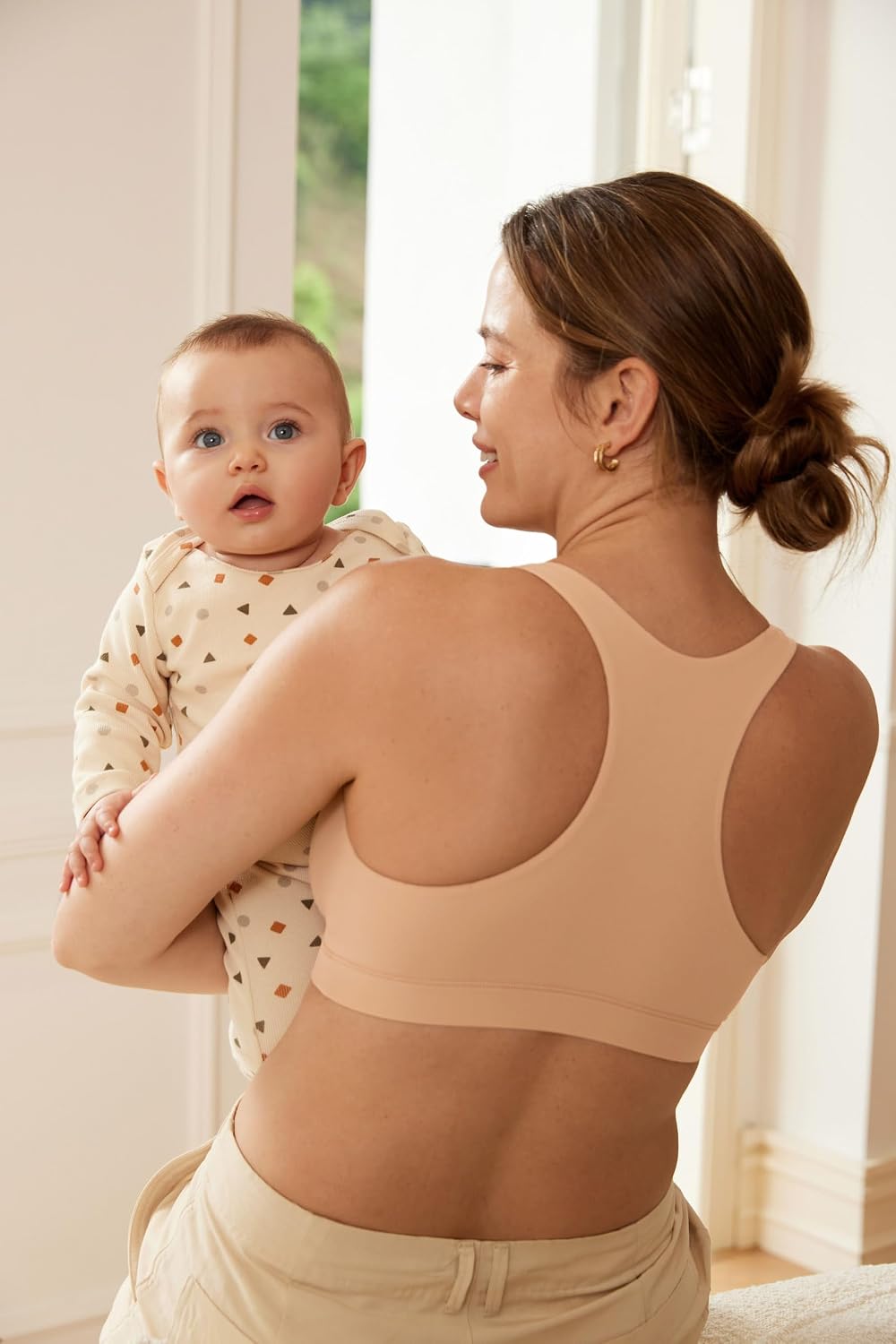 Detalle de MOMANDA Still-BH ohne Bügel Soft Racerback – bequemer Schwangerschafts-BH, nahtlos