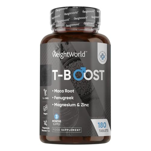 WeightWorld Testosterone Supplements for Men – 180 Vegan Tablets (3 Months Supply)