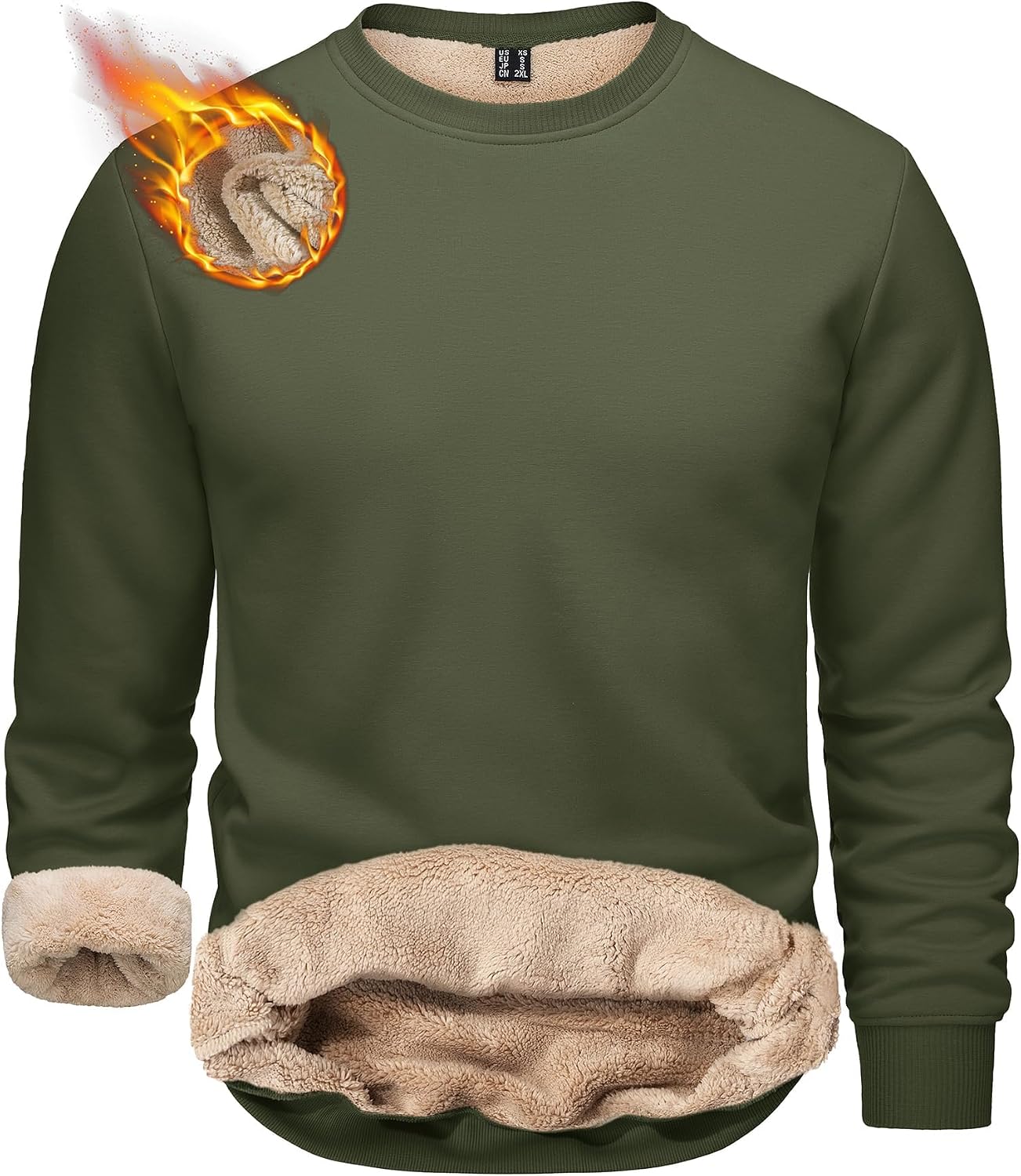 Detalle 2 de TACVASEN Herren Fleece Pullover mit Fleecefutter