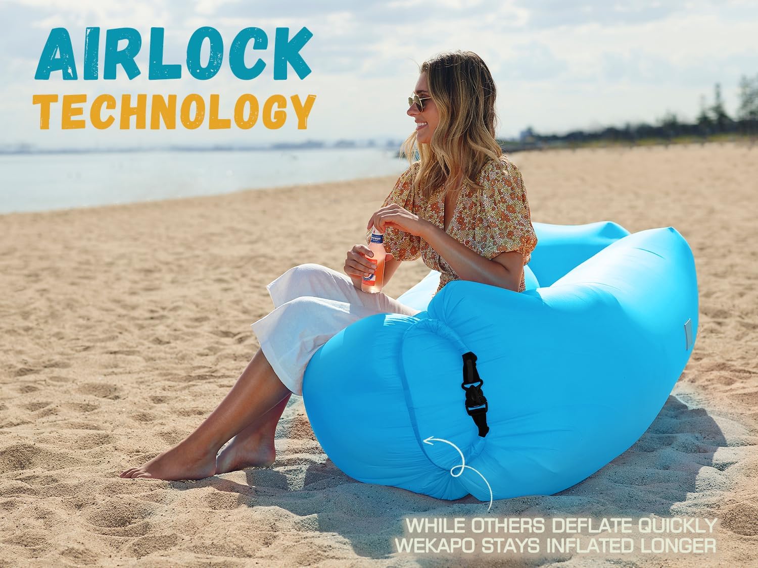 Detalle de WEKAPO Inflatable Couch Air Lounger Chair – Portable, Easy Setup for Outdoors and Indoors