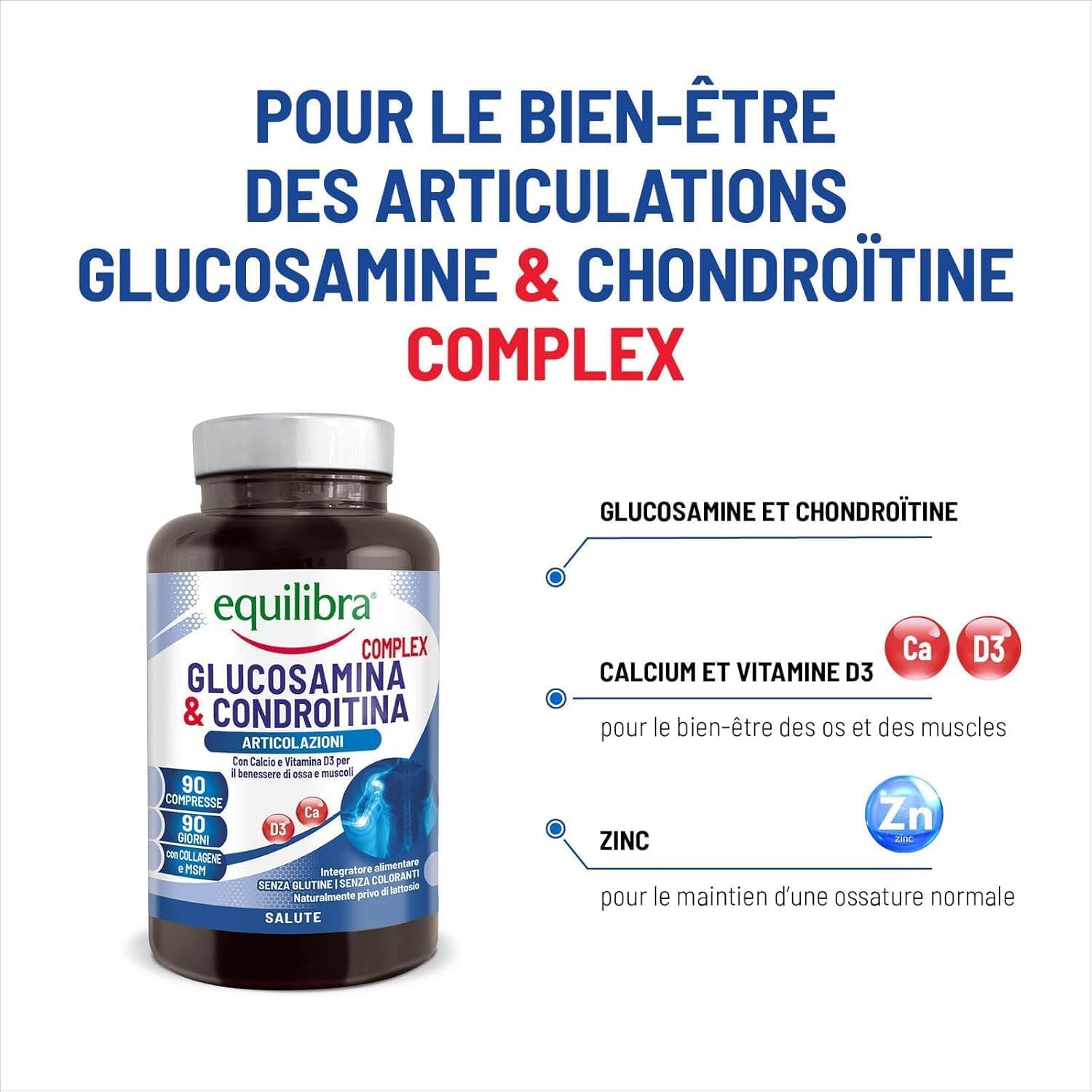 Detalle 2 de Equilibra Glucosamine & Chondroïtine 90 comprimés