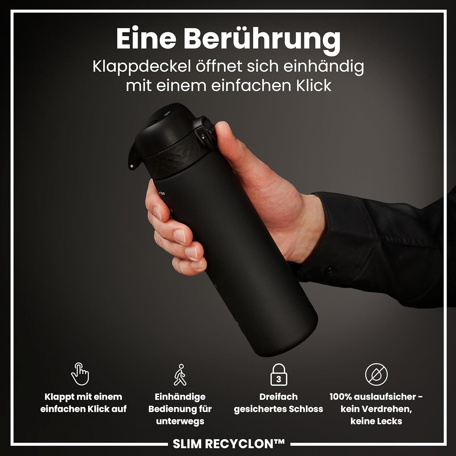 Thumbnail 2 de ION8 Trinkflasche – Auslaufsicher, Einhandöffnung, BPA-frei, spülmaschinenfest, zartrosa