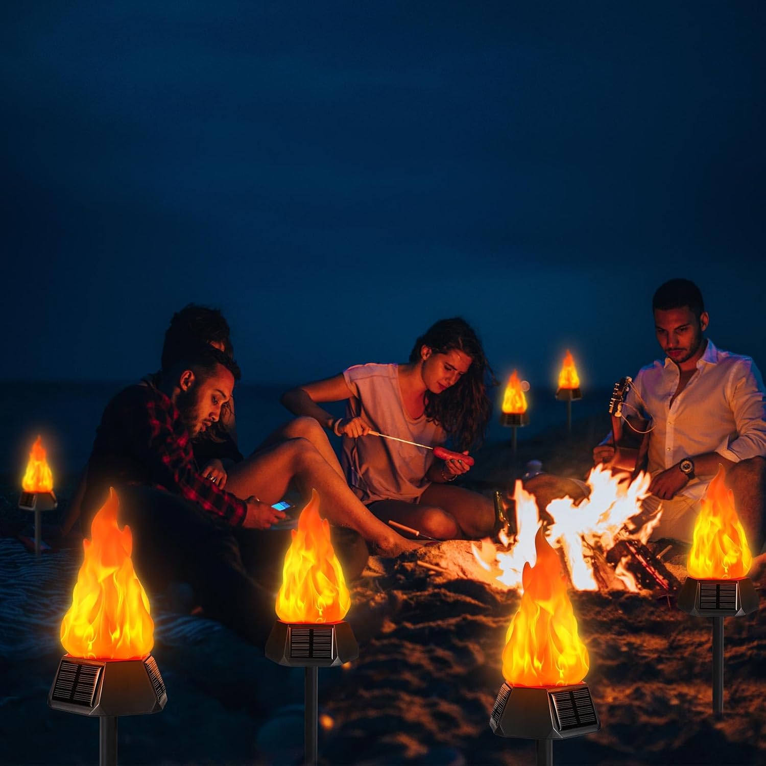 Detalle 1 de Toodour Solar Torch Lights 4-Pack