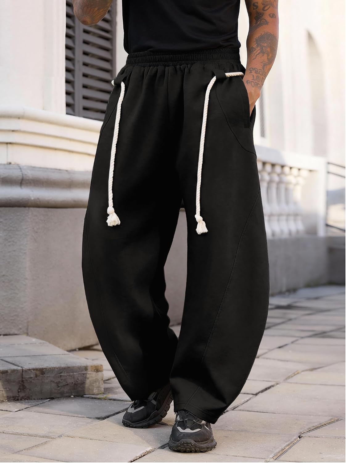 Detalle de PLEPAN Baggy Sweatpants with Elastic Waist