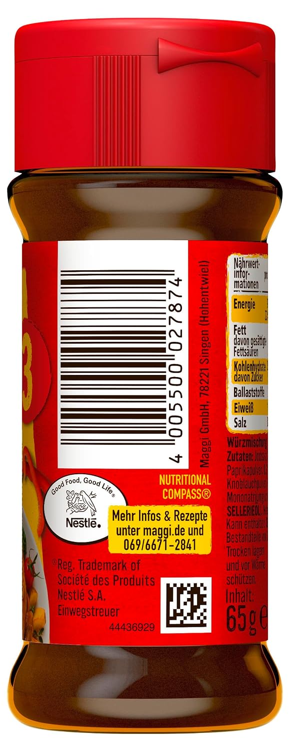 Detalle 2 de MAGGI Würzmischung 3 für pikantes Geflügel – Würzmittel im 8er Pack (8 x 65 g)