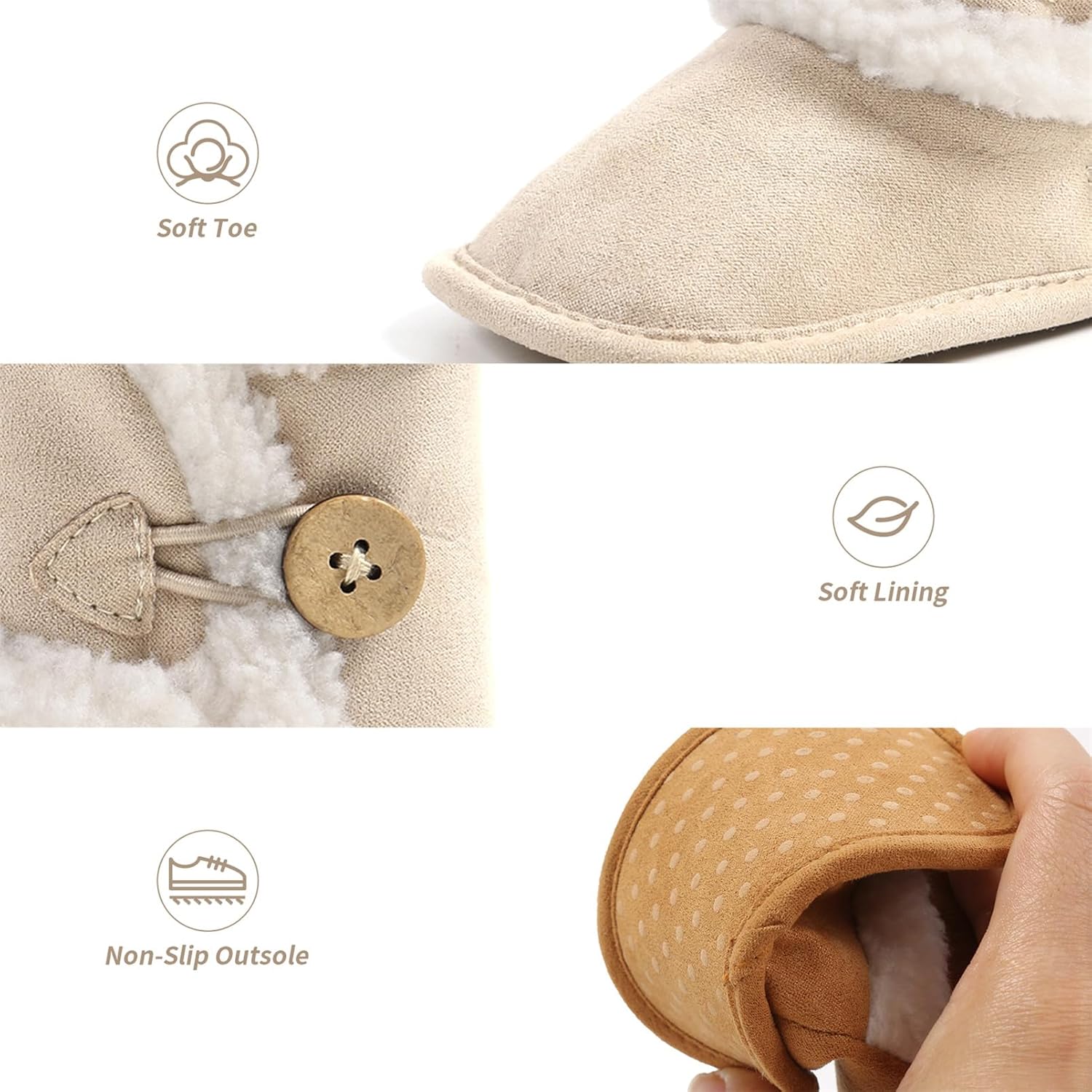 Thumbnail 2 de Outfit Spring Baby Winter Warm Fleece Bootie: Non-Slip Prewalker Shoes for Newborns to 18 Months