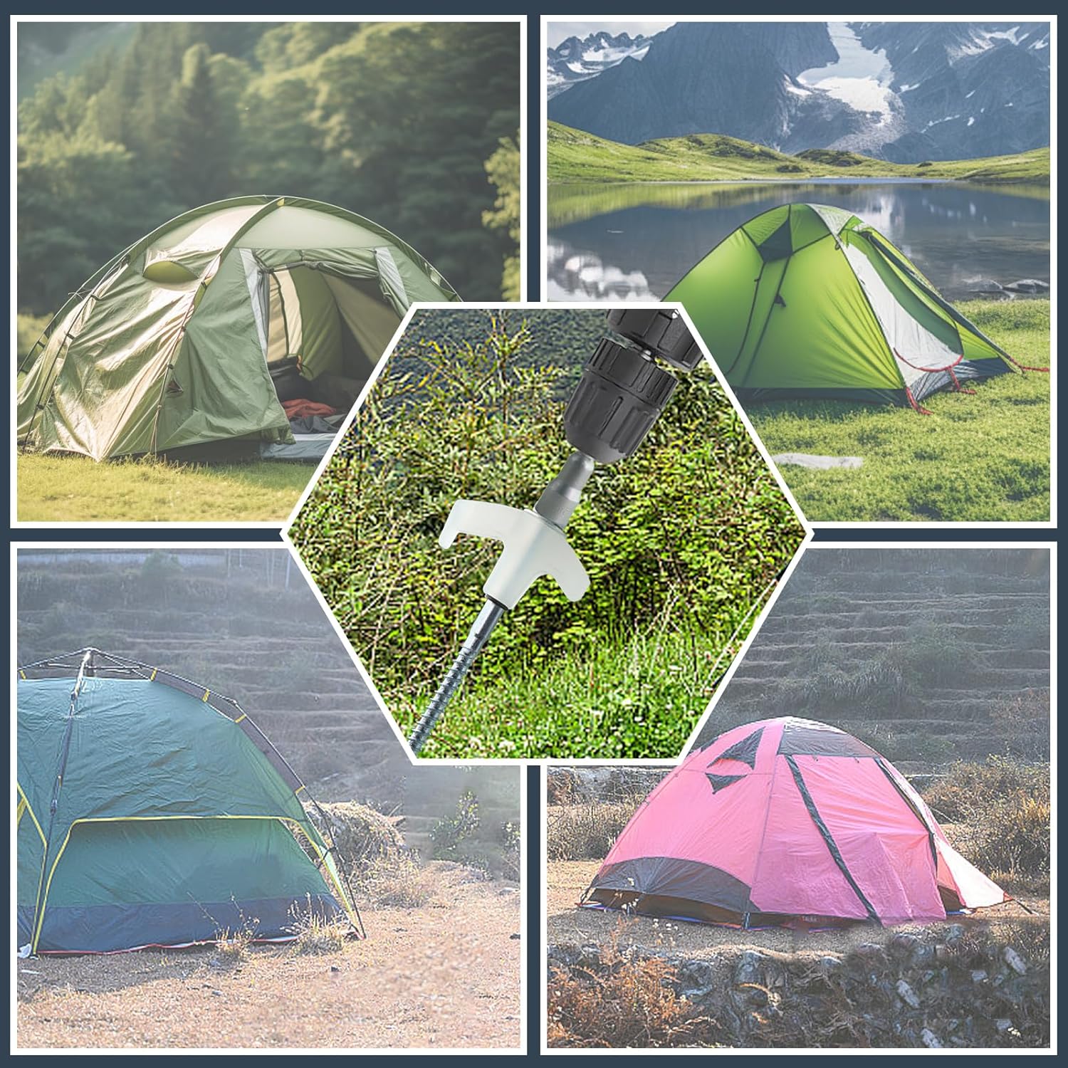 Thumbnail 4 de 20 Pcs 8inch Heavy Duty Tent Pegs – Storm Proof Steel with Storage Case