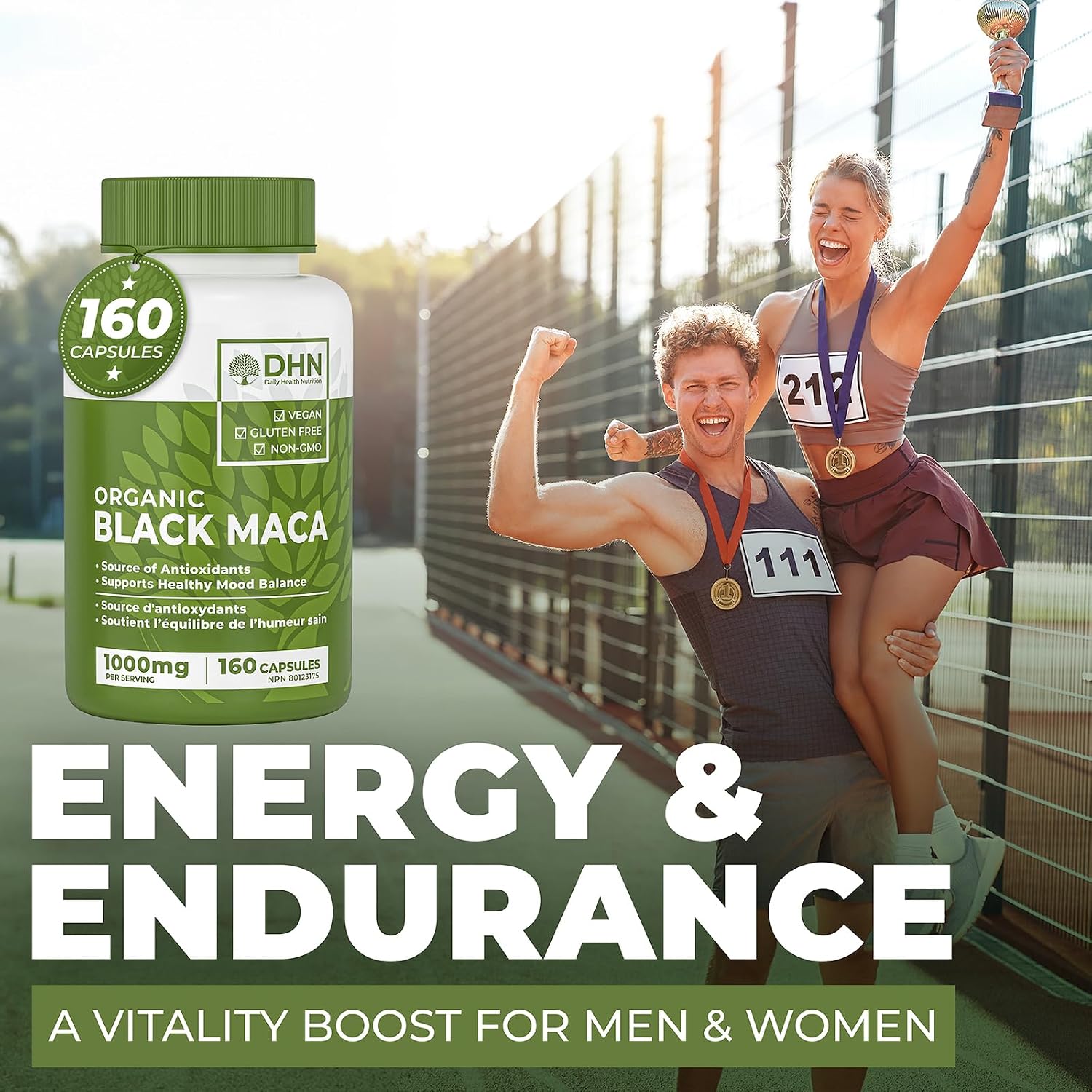 Detalle 2 de DH Nutrition Organic Black Maca Root Capsules, 2-Pack, 320 Count