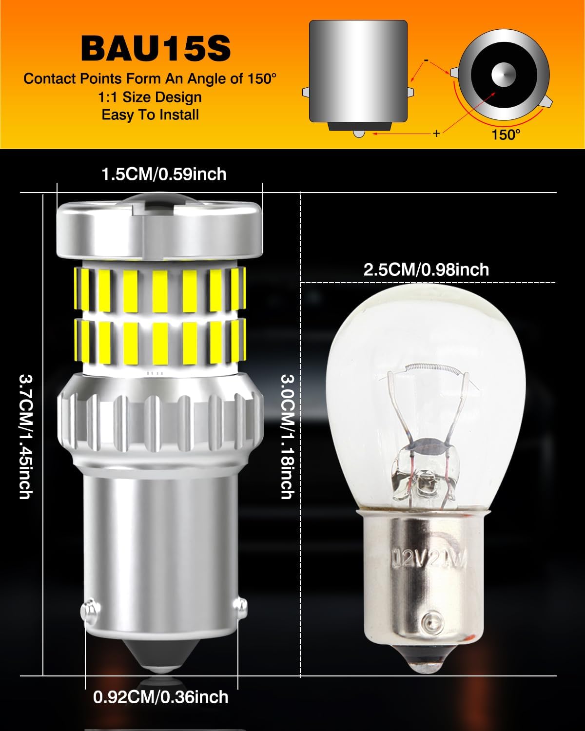 Thumbnail 6 de NATGIC Xenon White BAU15S PY21W LED Bulbs – 2 Pack (Reverse/Brake/Tail Lights)