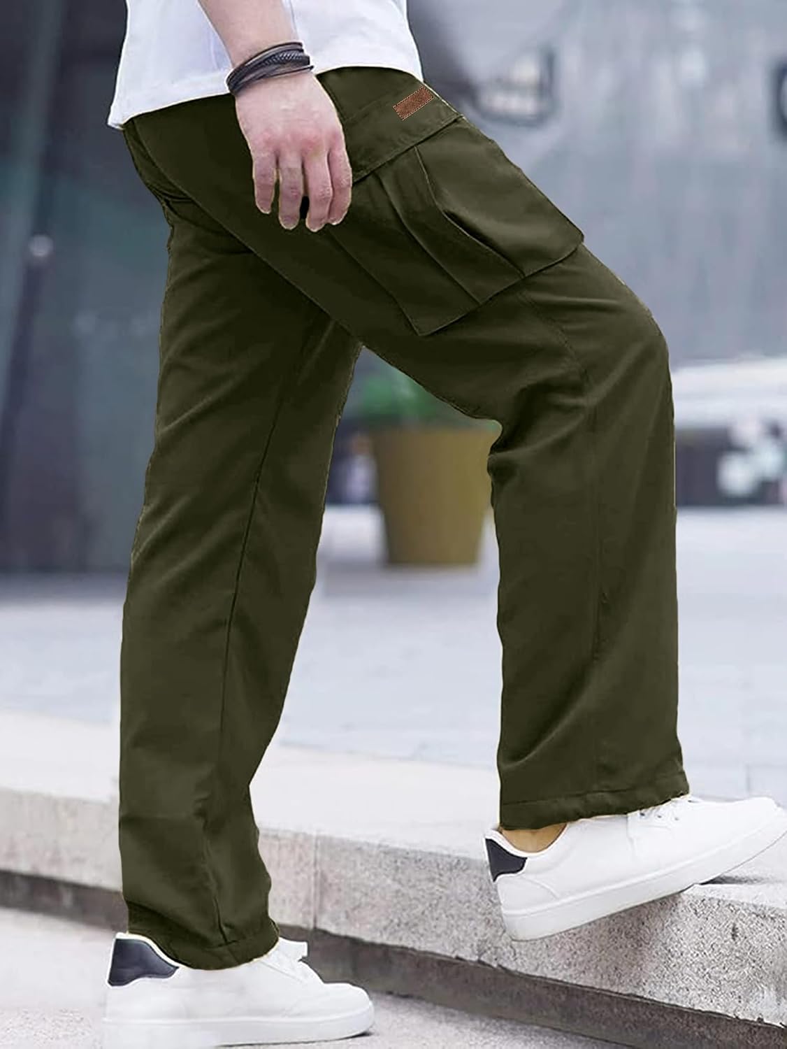Detalle de Comdecevis Men's Cargo Pants in Polyester