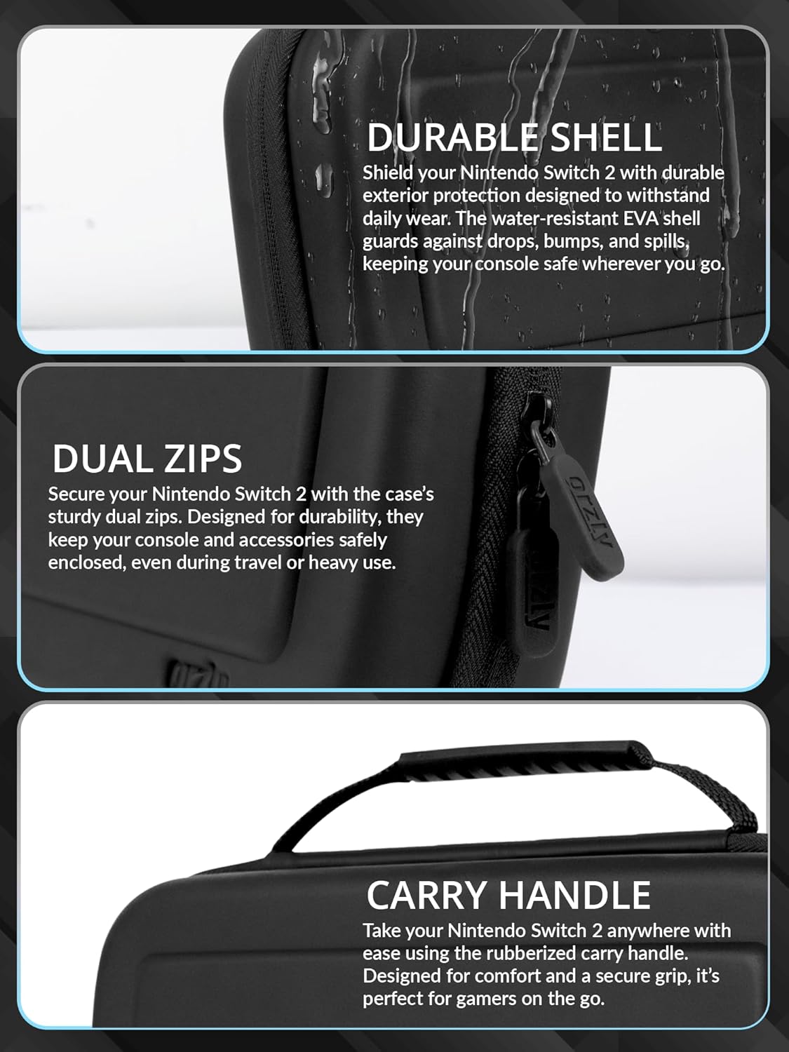 Detalle 2 de Orzly Switch 2 Accessories Bundle Carry Case 2025