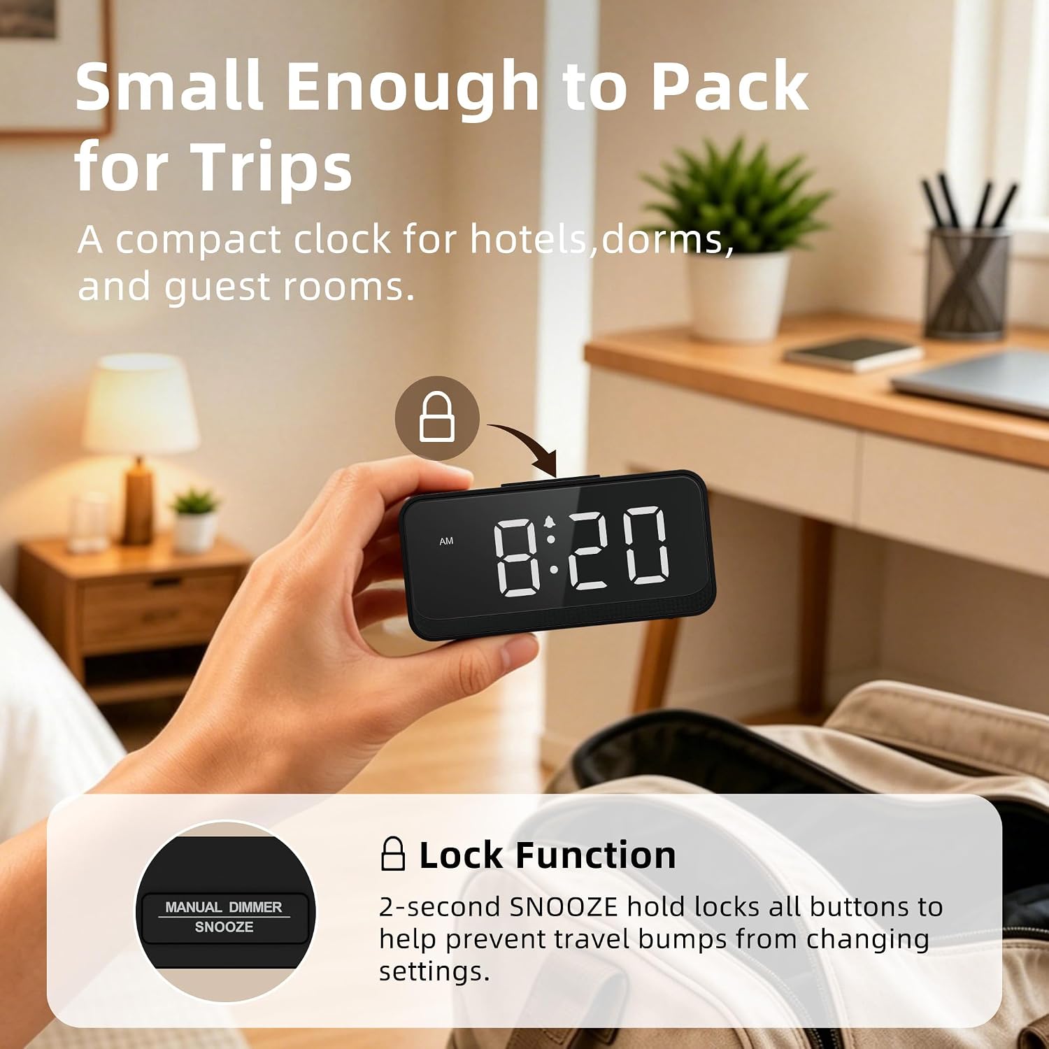 Thumbnail 3 de Srubambi Battery-Operated Alarm Clock, Compact