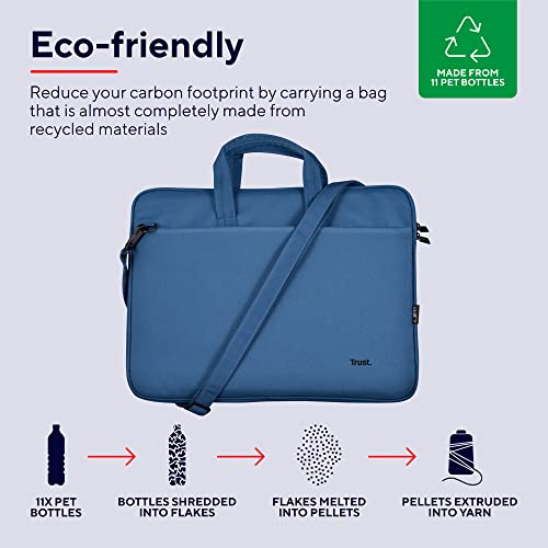 Thumbnail 3 de Trust Bologna Slim: Borsa per Laptop 16" in Blu, sostenibile e versatile