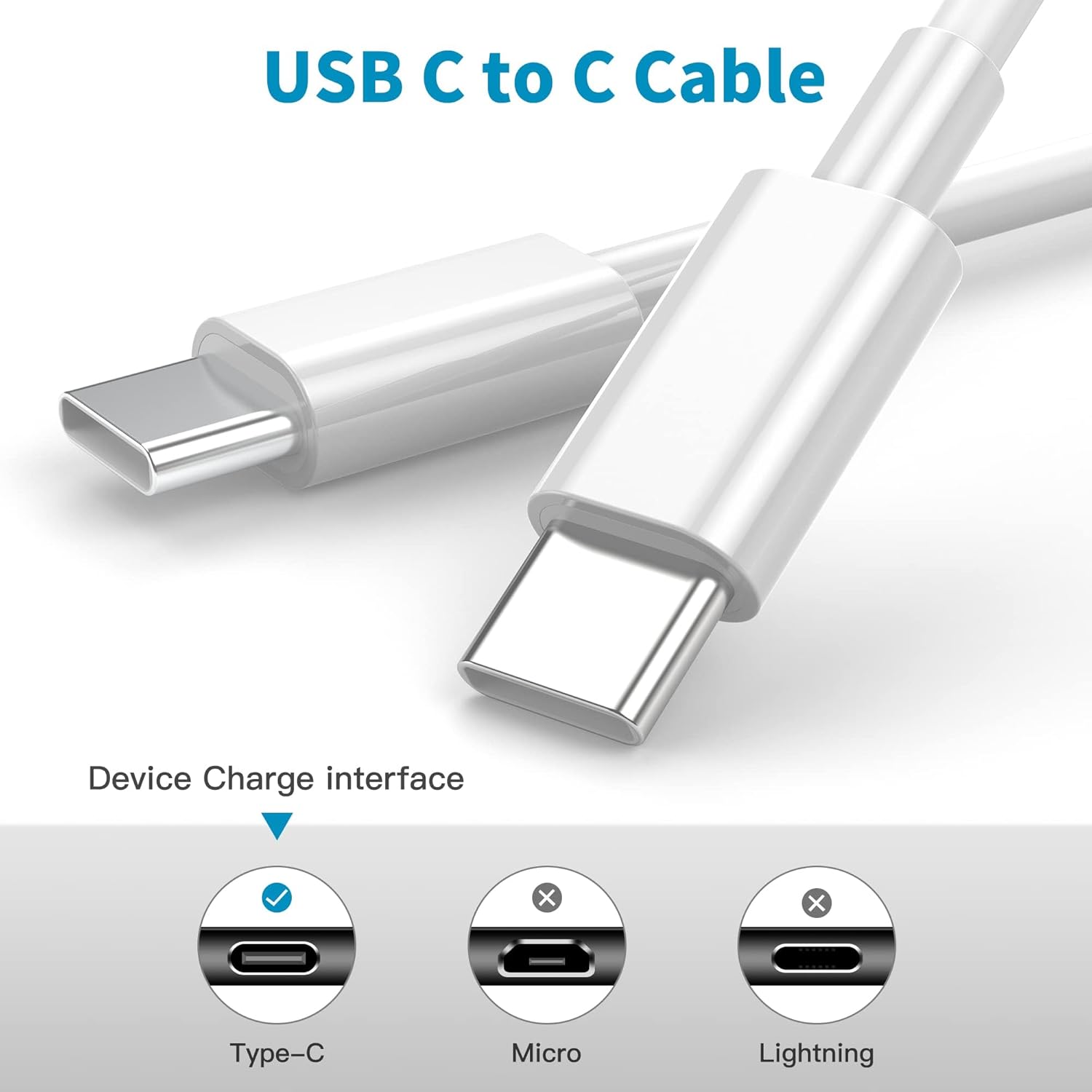 Thumbnail 2 de Apple USB C to USB C 6ft 60W charging cable