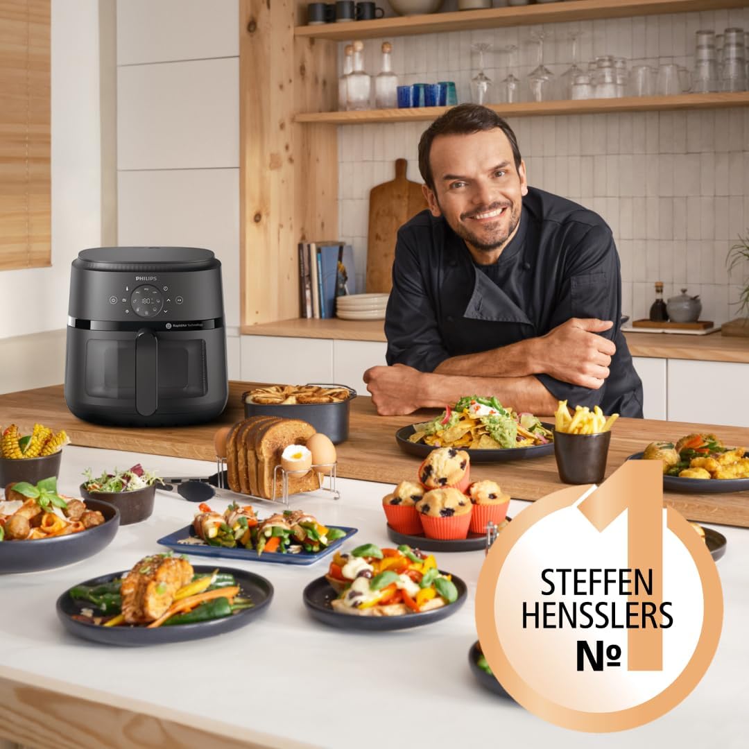 Thumbnail 1 de Philips Airfryer 2000 Series Standard 6.2L NA230/00 – Heißluftfritteuse mit Sichtfenster, Touchscreen & RapidAir