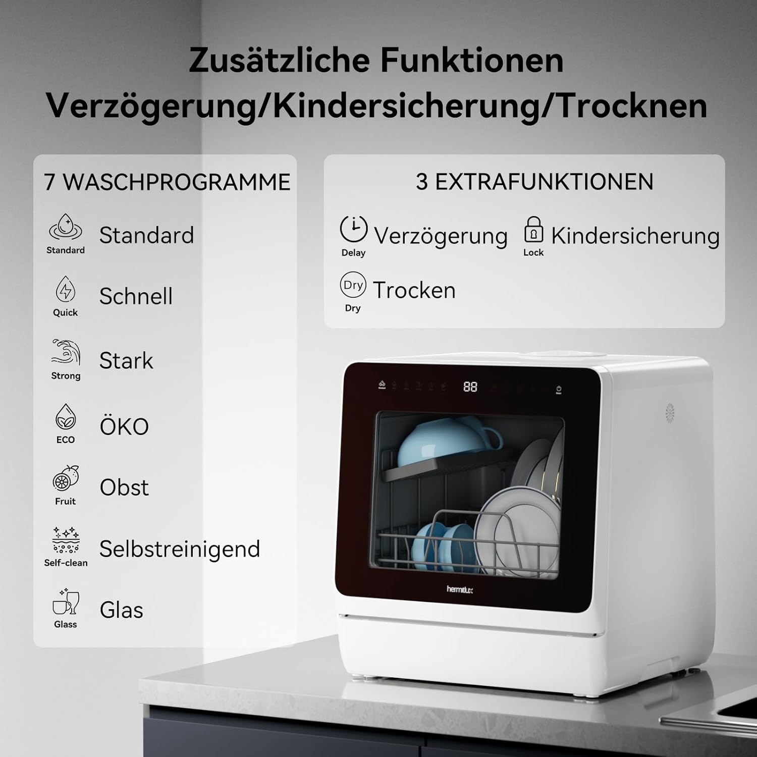 Thumbnail 2 de Hermitlux Tischgeschirrspüler 5 L 🍽