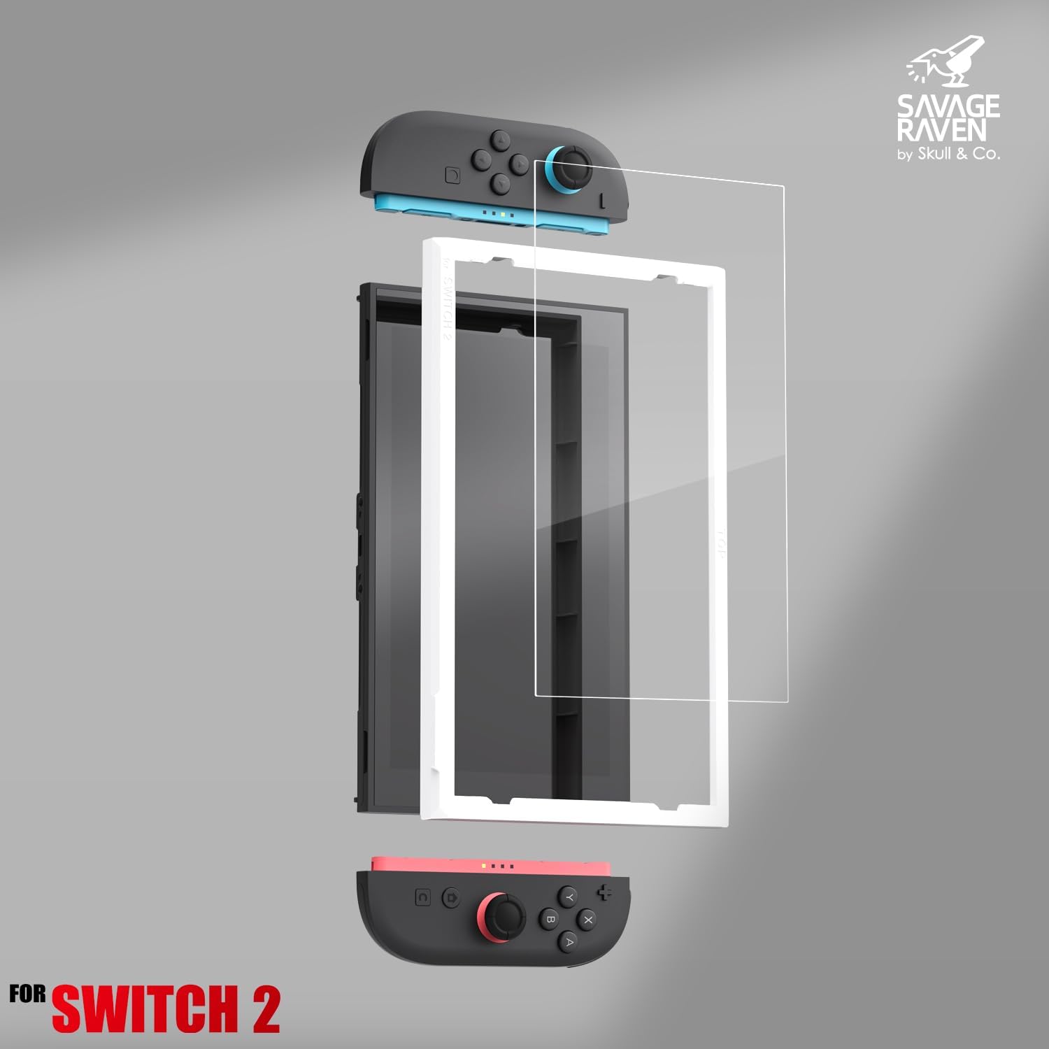 Thumbnail 1 de SAVAGE RAVEN by Skull & Co. Displayschutz aus gehärtetem Glas für Nintendo Switch 2 – 2er Pack, HD Klar