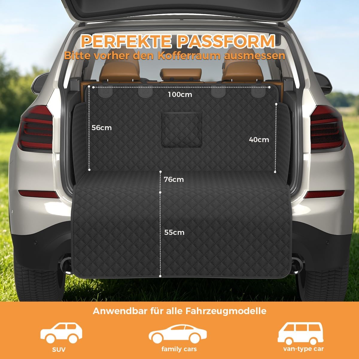 Detalle de BMaoBBo Hundedecke Auto Rückbank 135x60 cm – wasserdicht, kratzfest und 300 Pfund Traglast