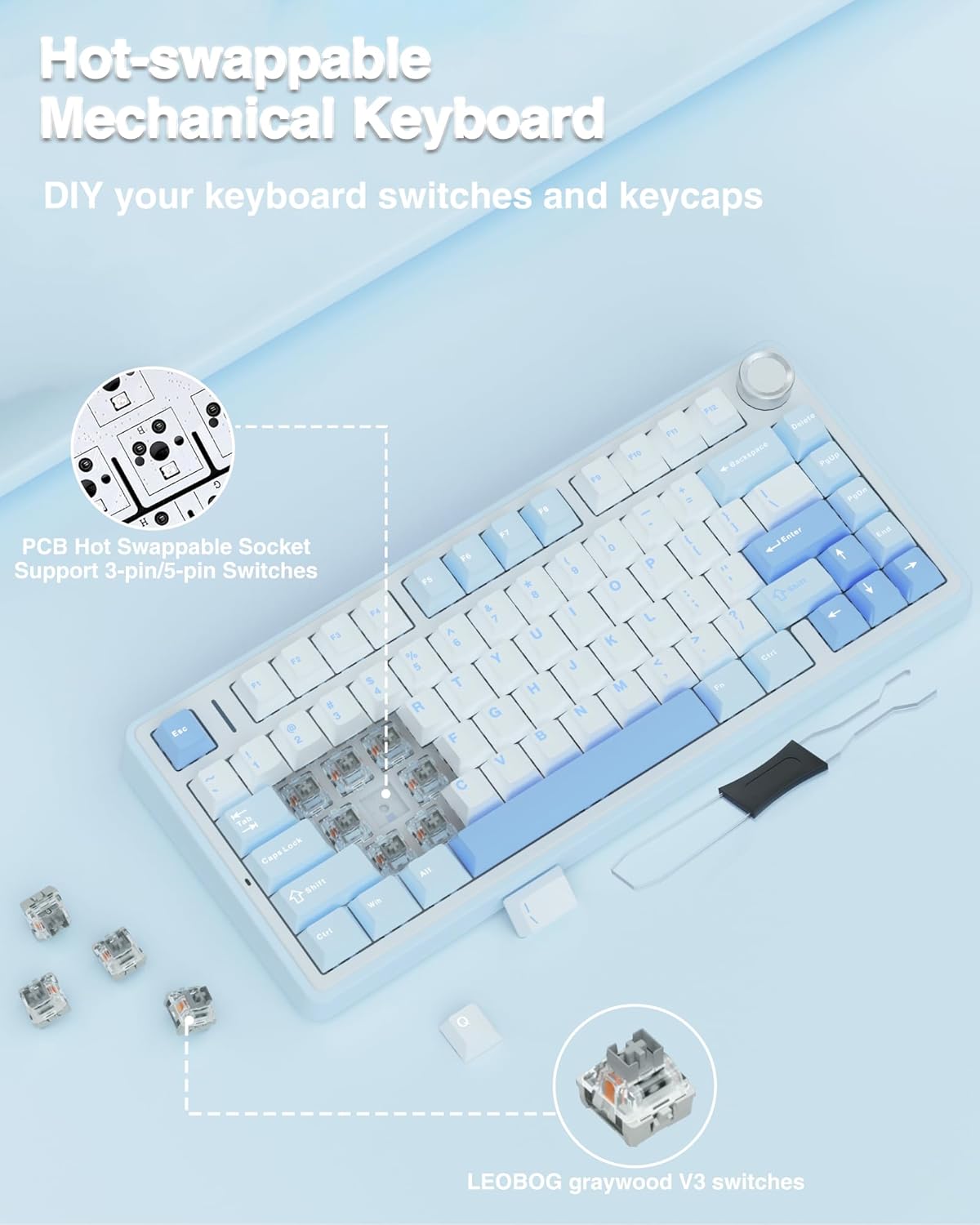 Thumbnail 5 de AULA F75 75% wireless mechanical keyboard
