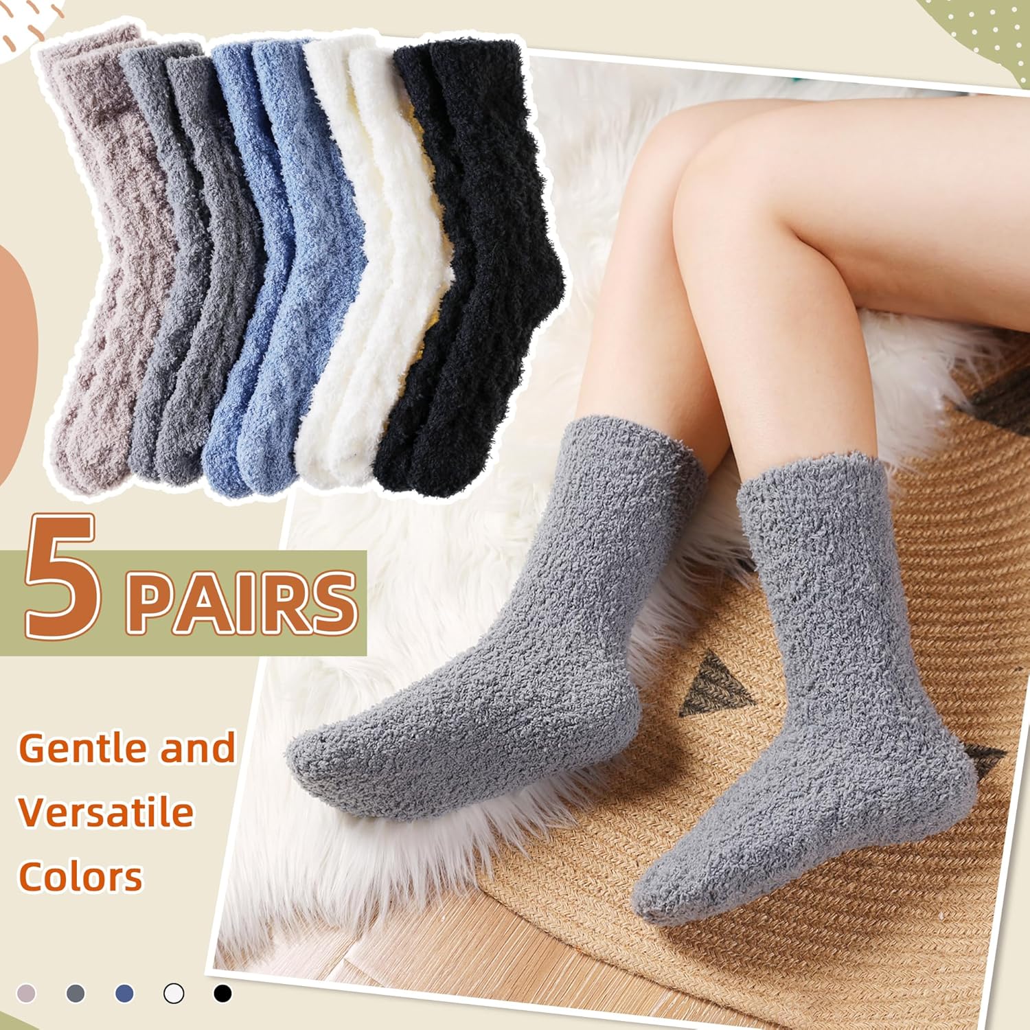 Thumbnail 4 de Velice Womens Fuzzy Socks 5 Pairs