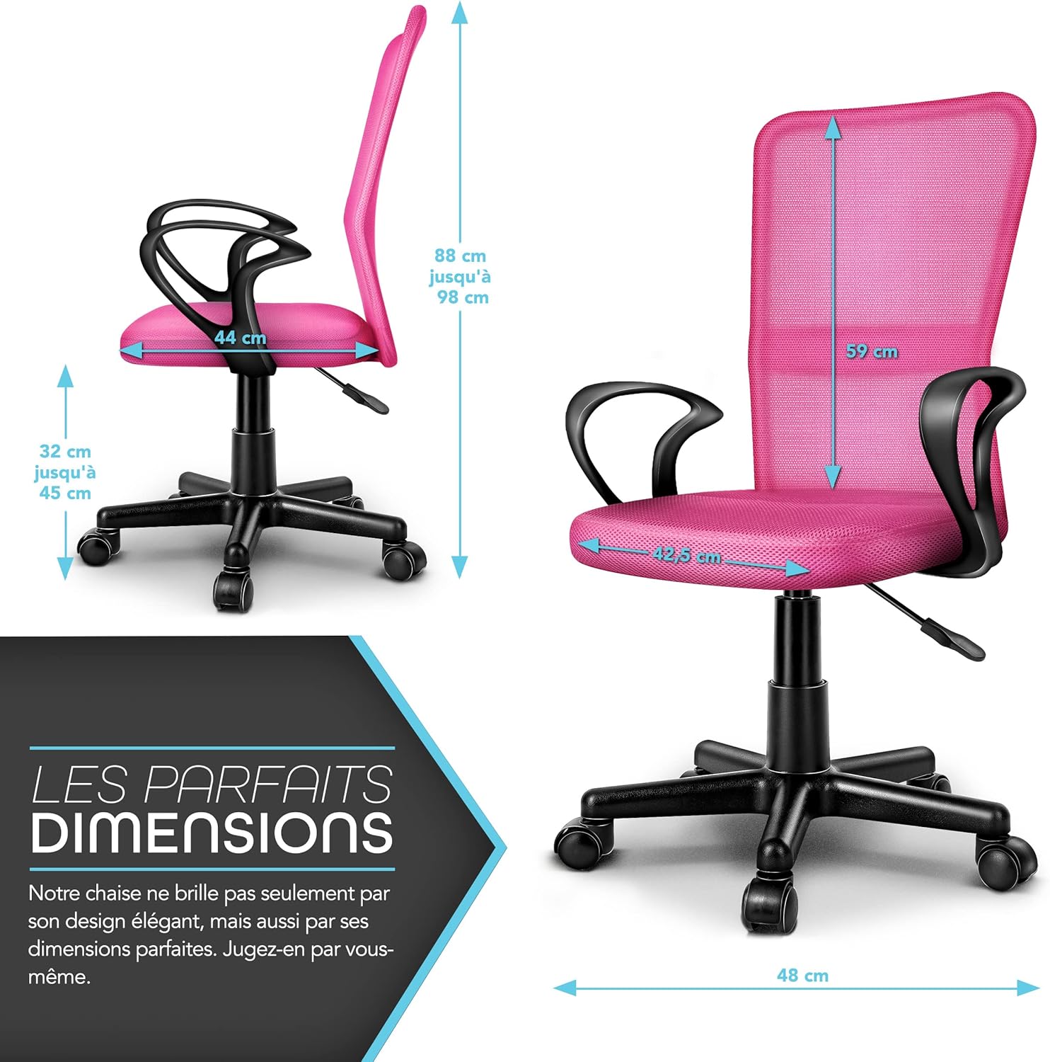 Thumbnail 2 de TRESKO Chaise de bureau Ergonomique avec accoudoirs et vérin à gaz – version Lift SGS contrôlé
