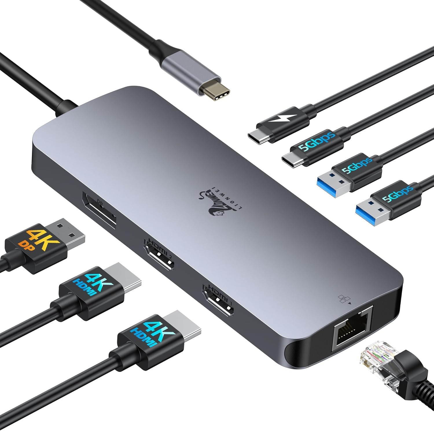 Detalle de USB C Docking Station 100W Dual Monitor